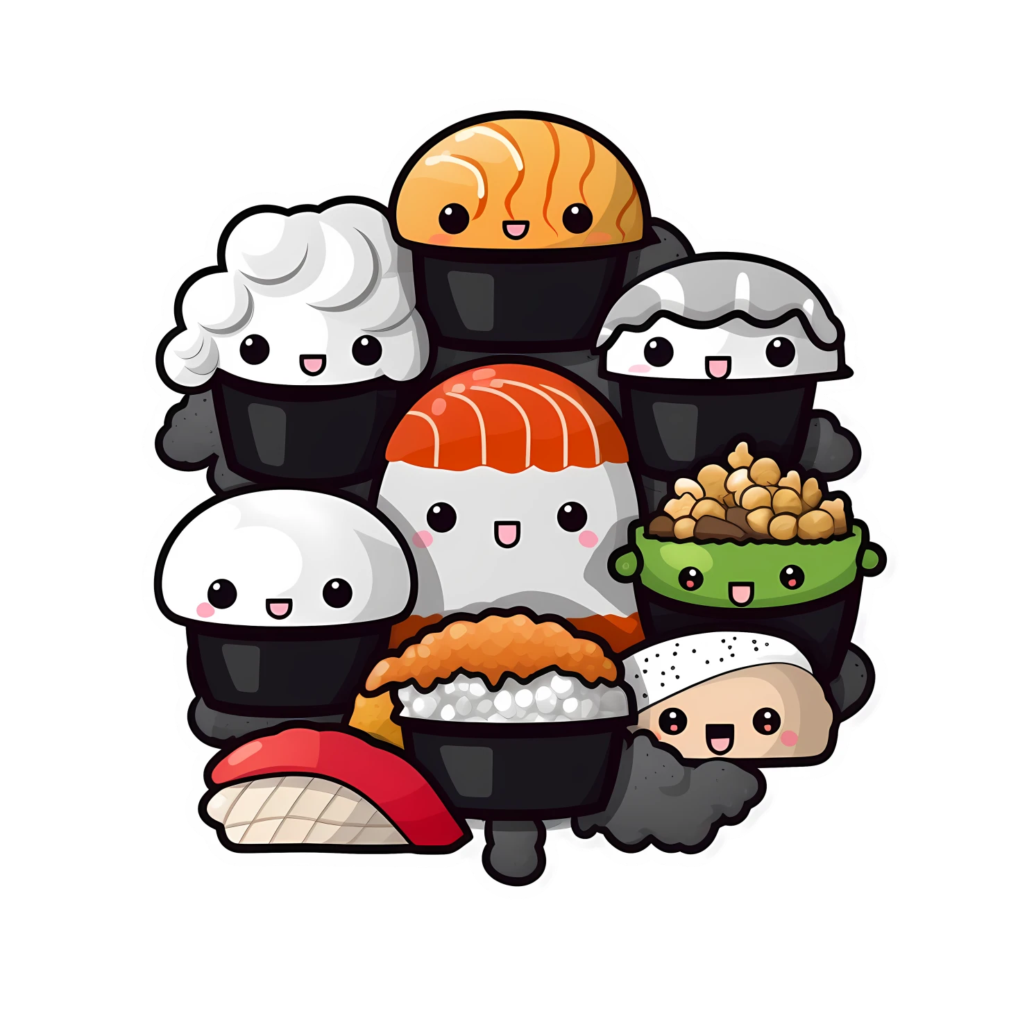 Kawaii Sushi sticker isolated on transparent background #26954