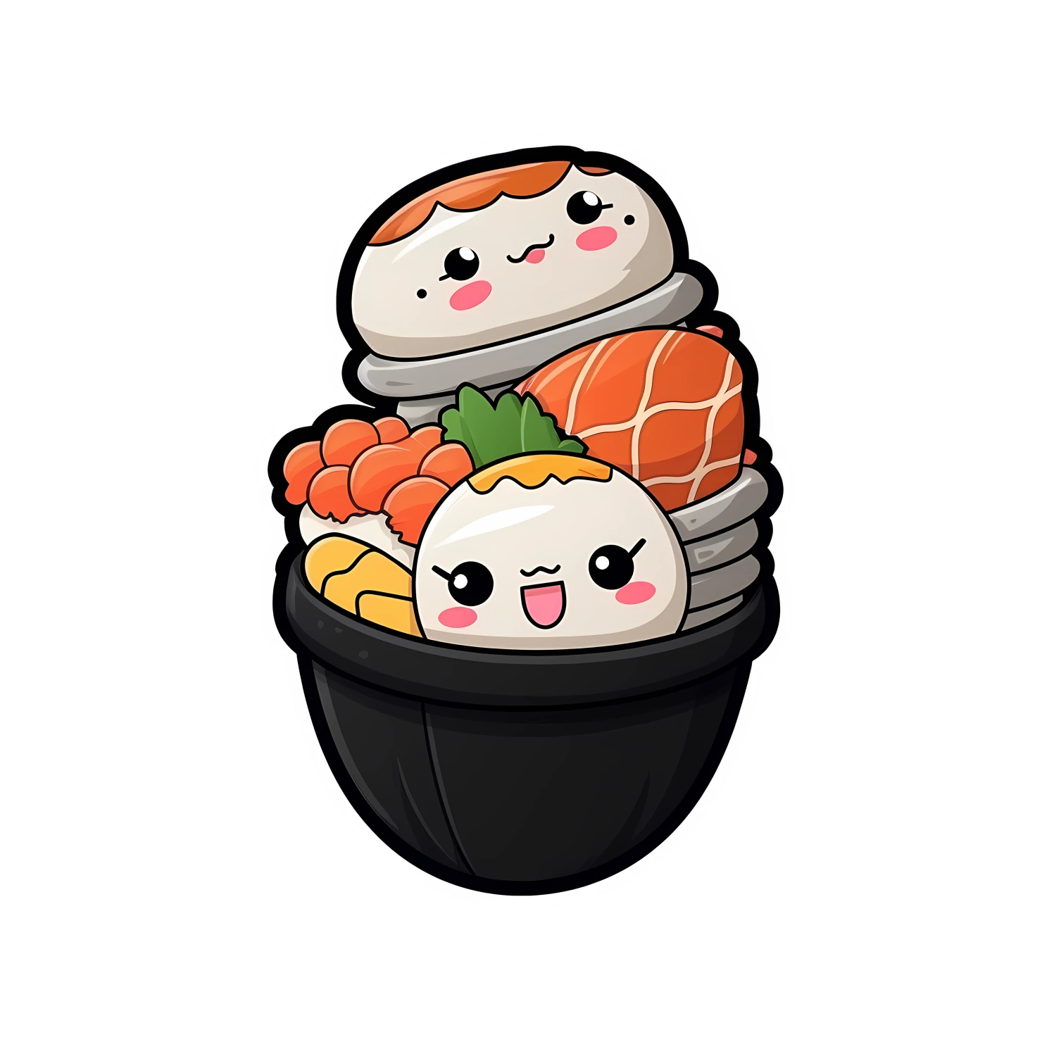 Kawaii Sushi sticker isolated on transparent background #26955