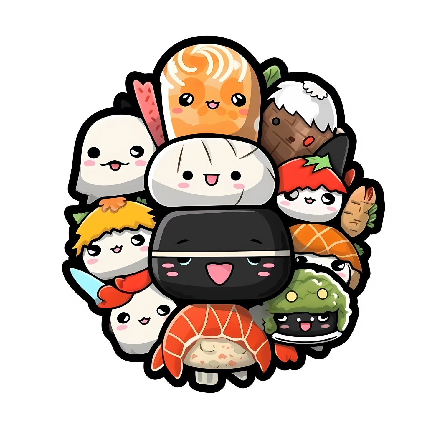 Kawaii Sushi sticker isolated on transparent background #26956
