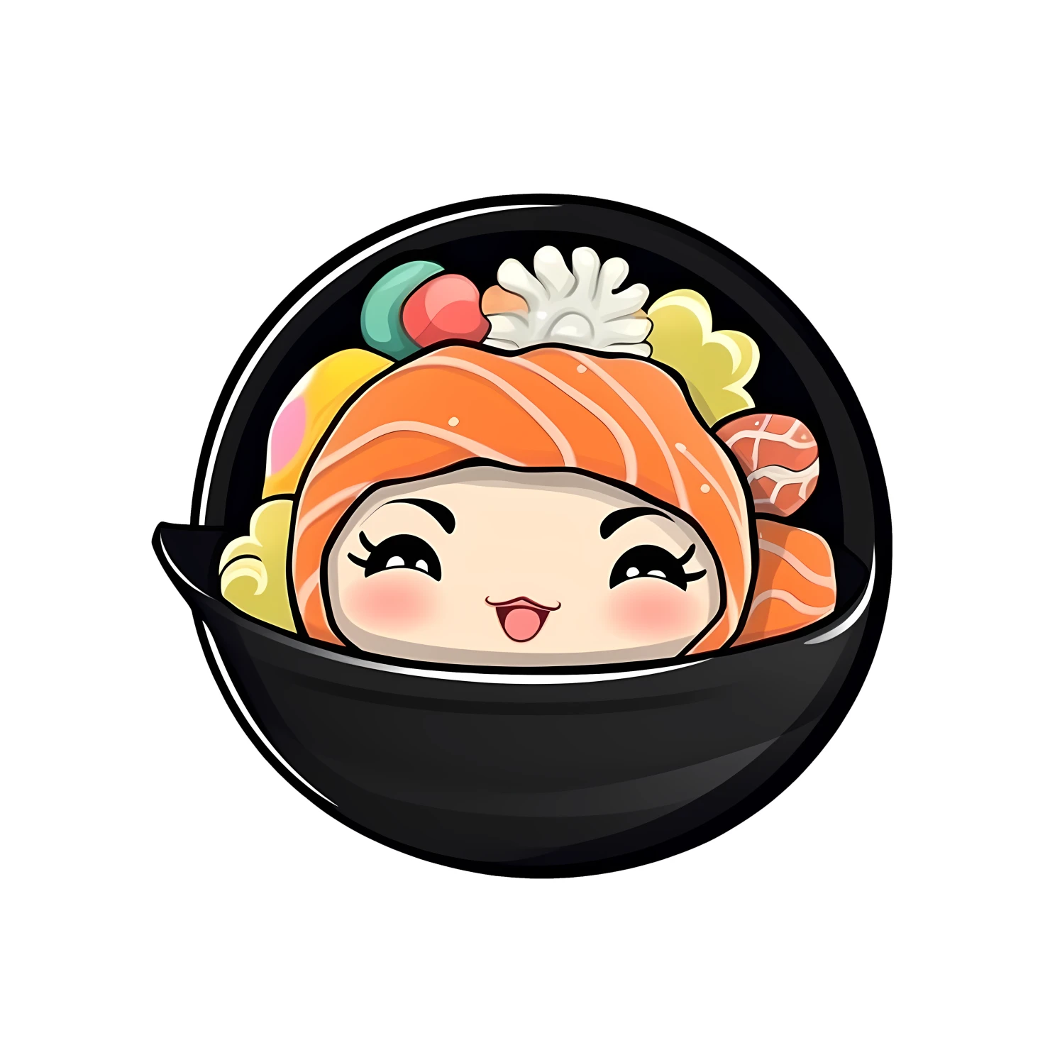 Kawaii Sushi sticker isolated on transparent background #26957
