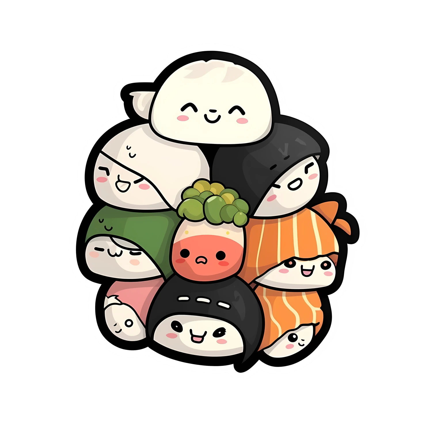 Kawaii Sushi sticker isolated on transparent background #26959