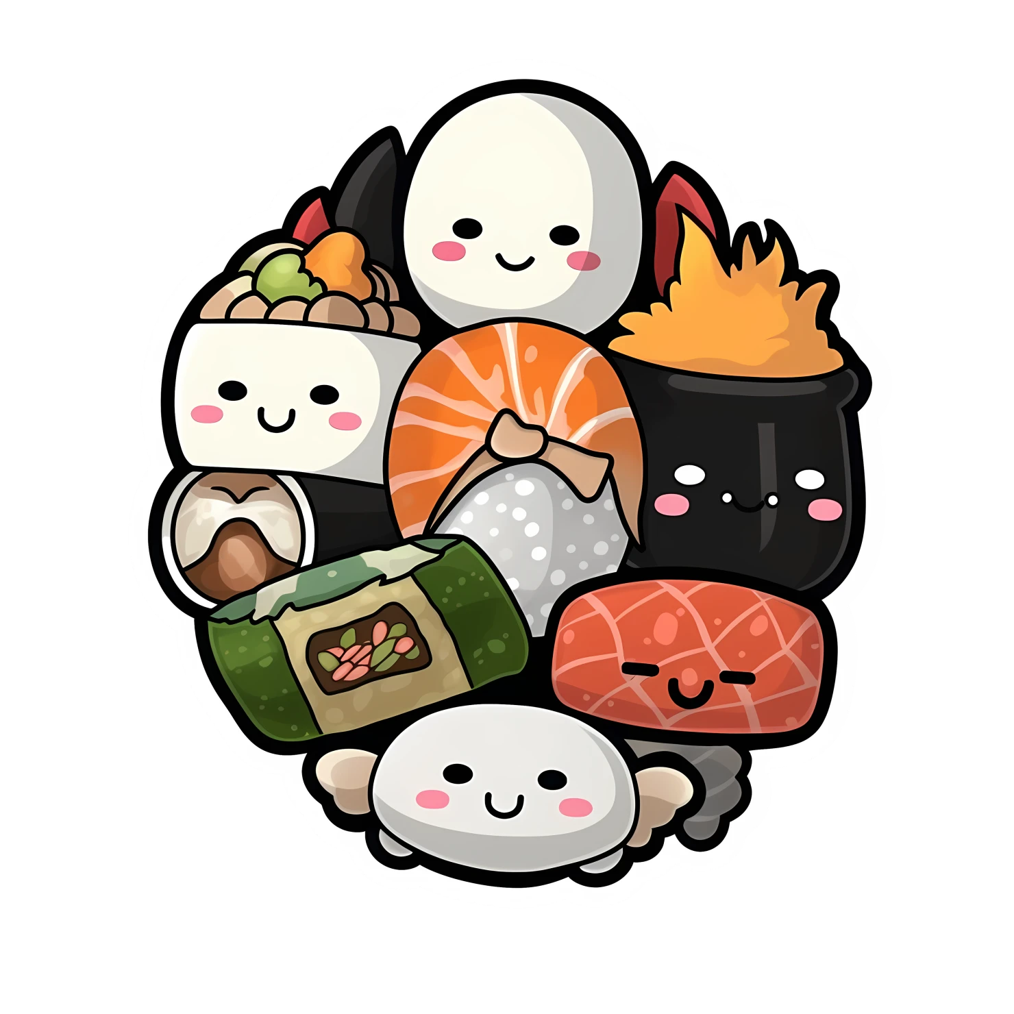 Kawaii Sushi sticker isolated on transparent background #26961