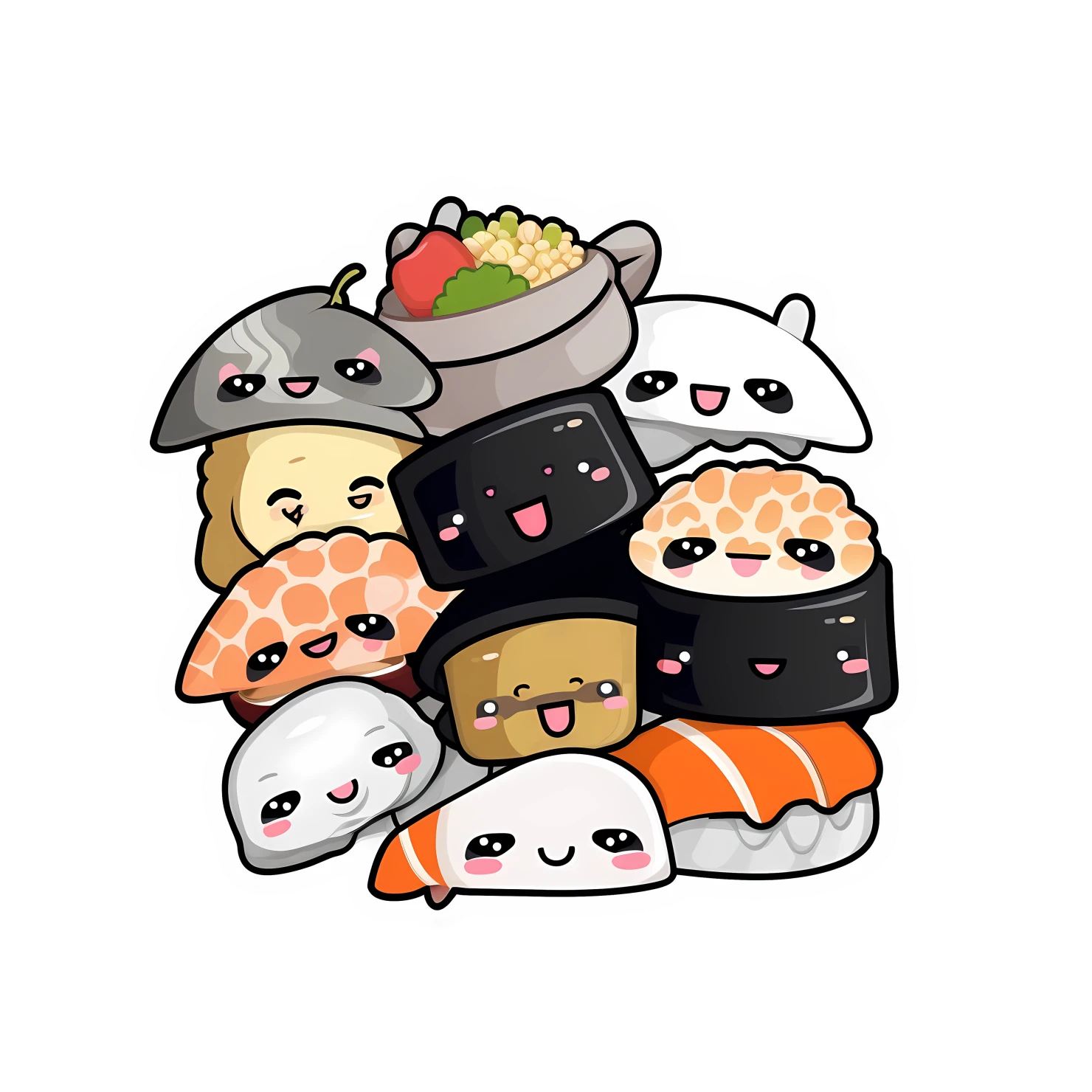 Kawaii Sushi sticker isolated on transparent background #26962