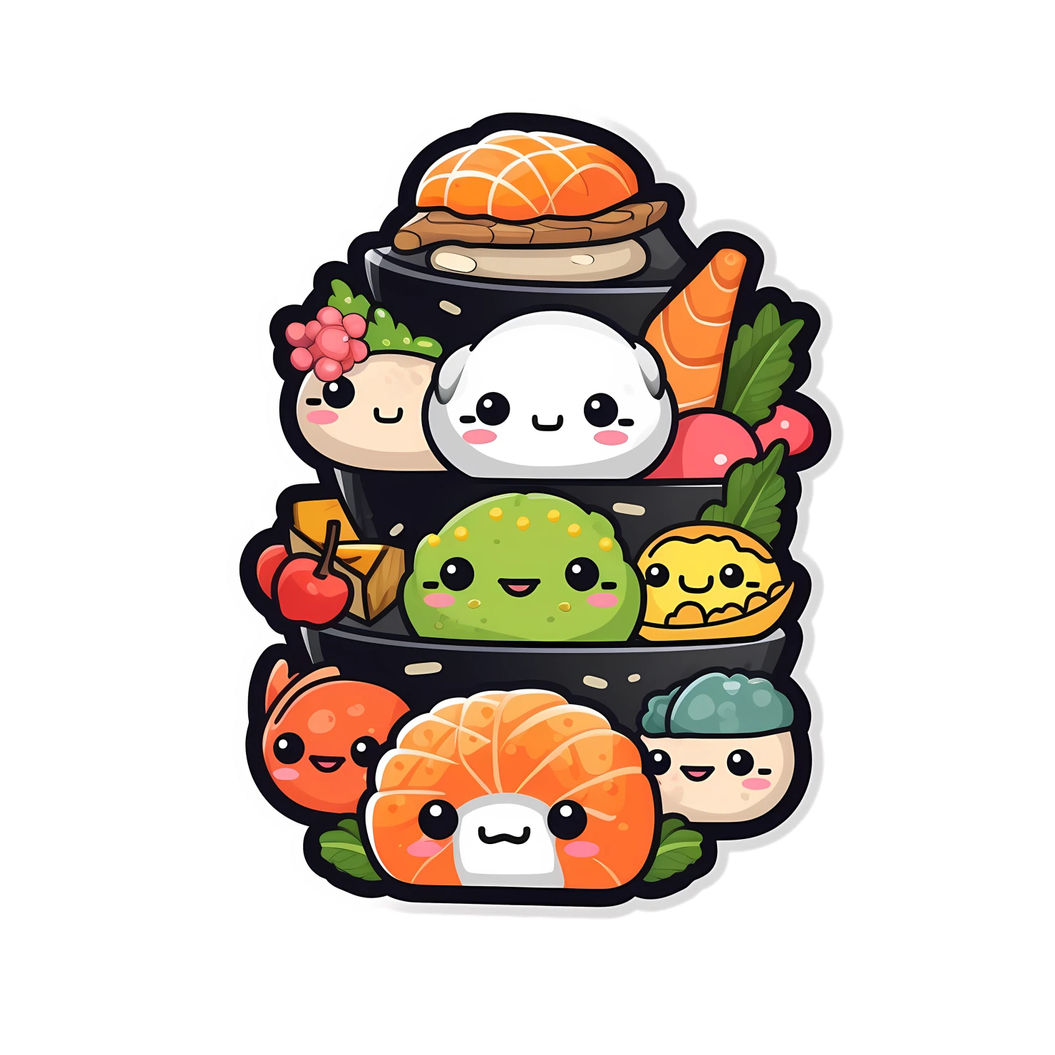 Kawaii Sushi sticker isolated on transparent background #26963