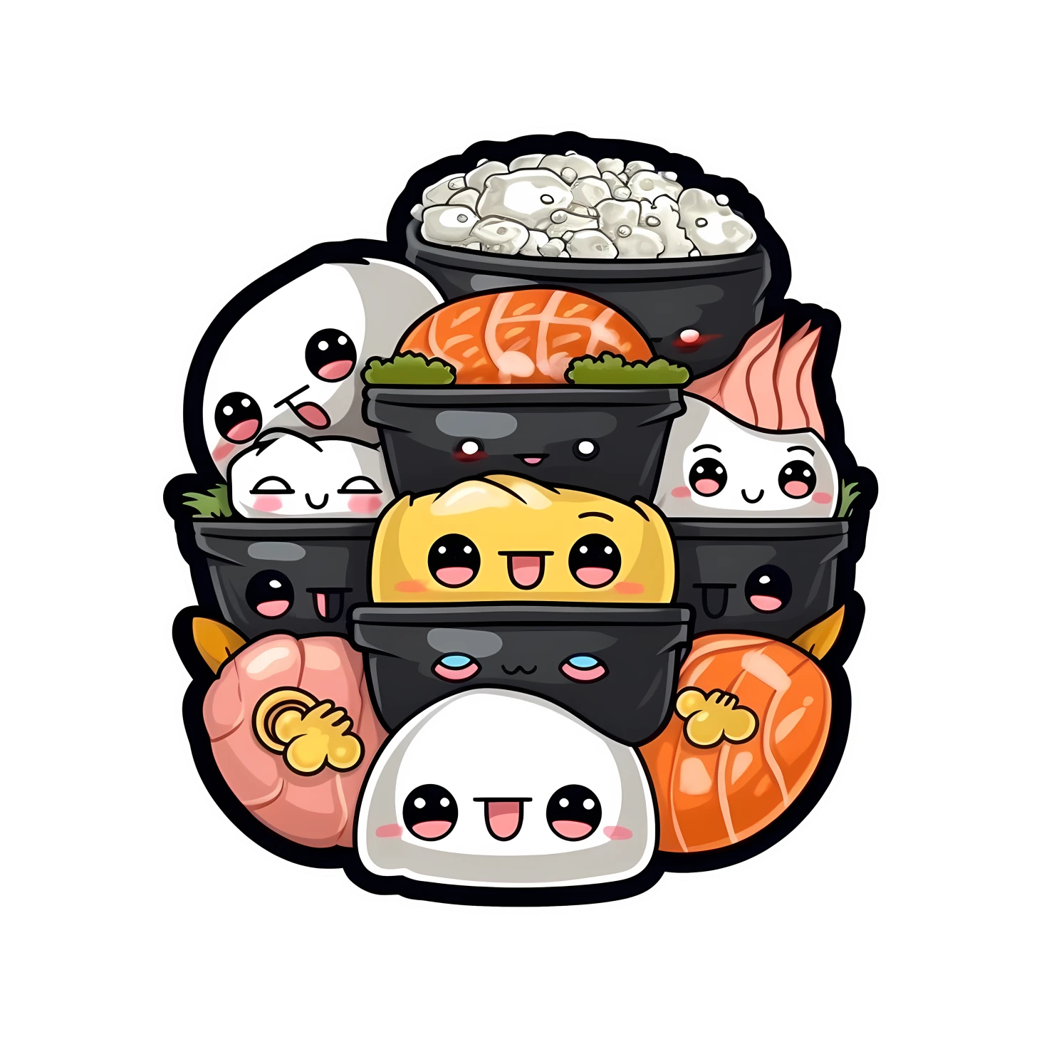 Kawaii Sushi sticker isolated on transparent background #26964