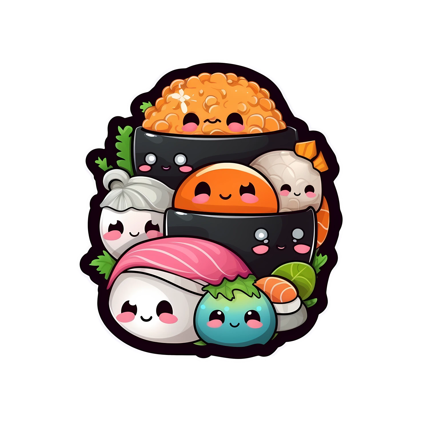 Kawaii Sushi sticker isolated on transparent background #26966