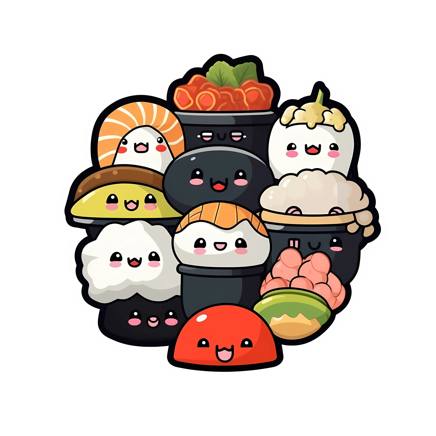 Kawaii Sushi sticker isolated on transparent background #26967