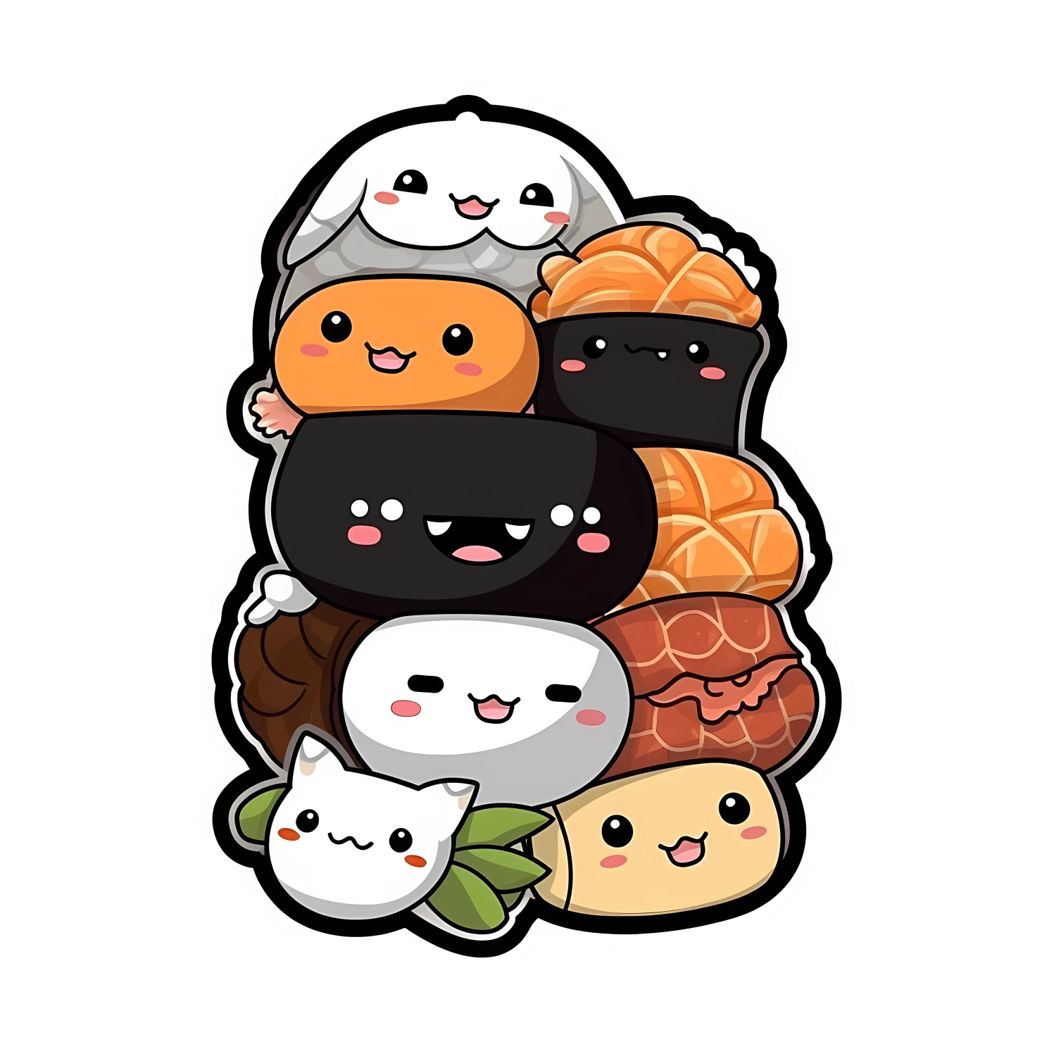 Kawaii Sushi sticker isolated on transparent background #26969