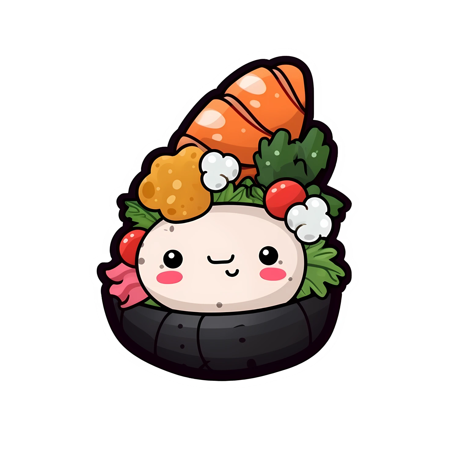 Kawaii Sushi sticker isolated on transparent background #26970