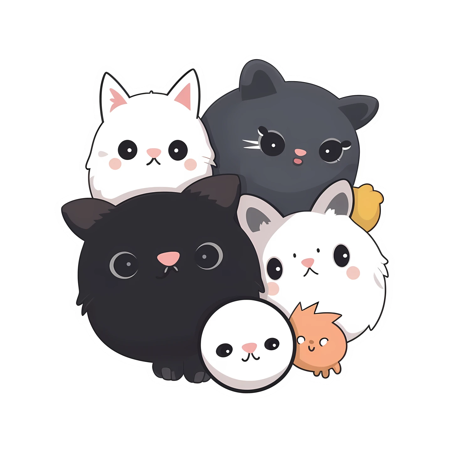 Kawaii talking animal sticker isolated on transparent background #26972