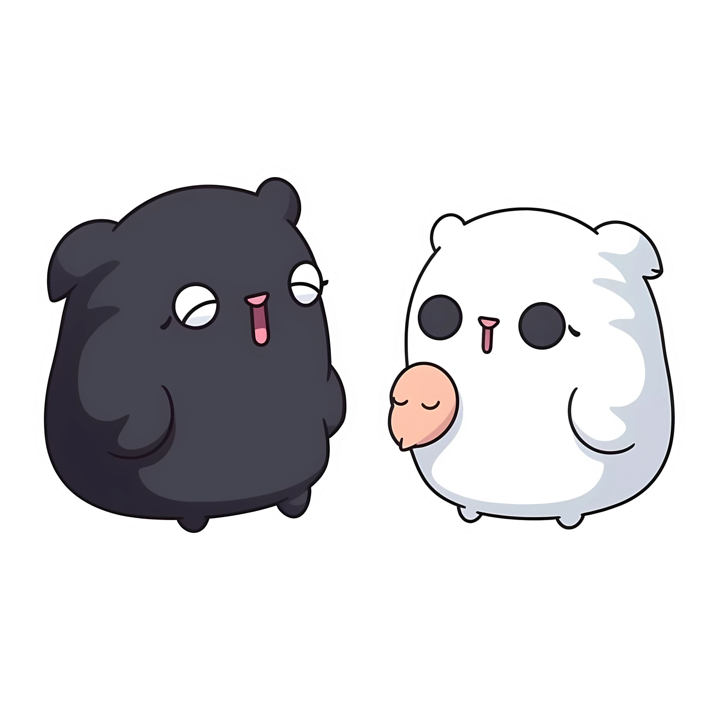 Kawaii talking animal sticker isolated on transparent background #26973