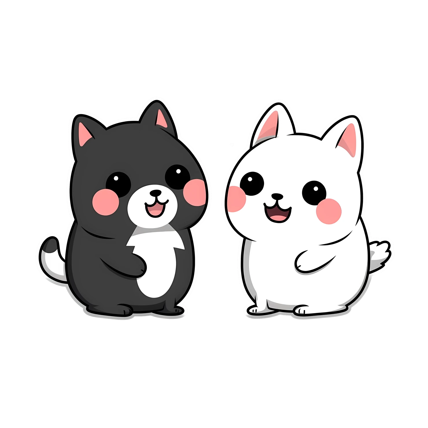 Kawaii talking animal sticker isolated on transparent background #26974