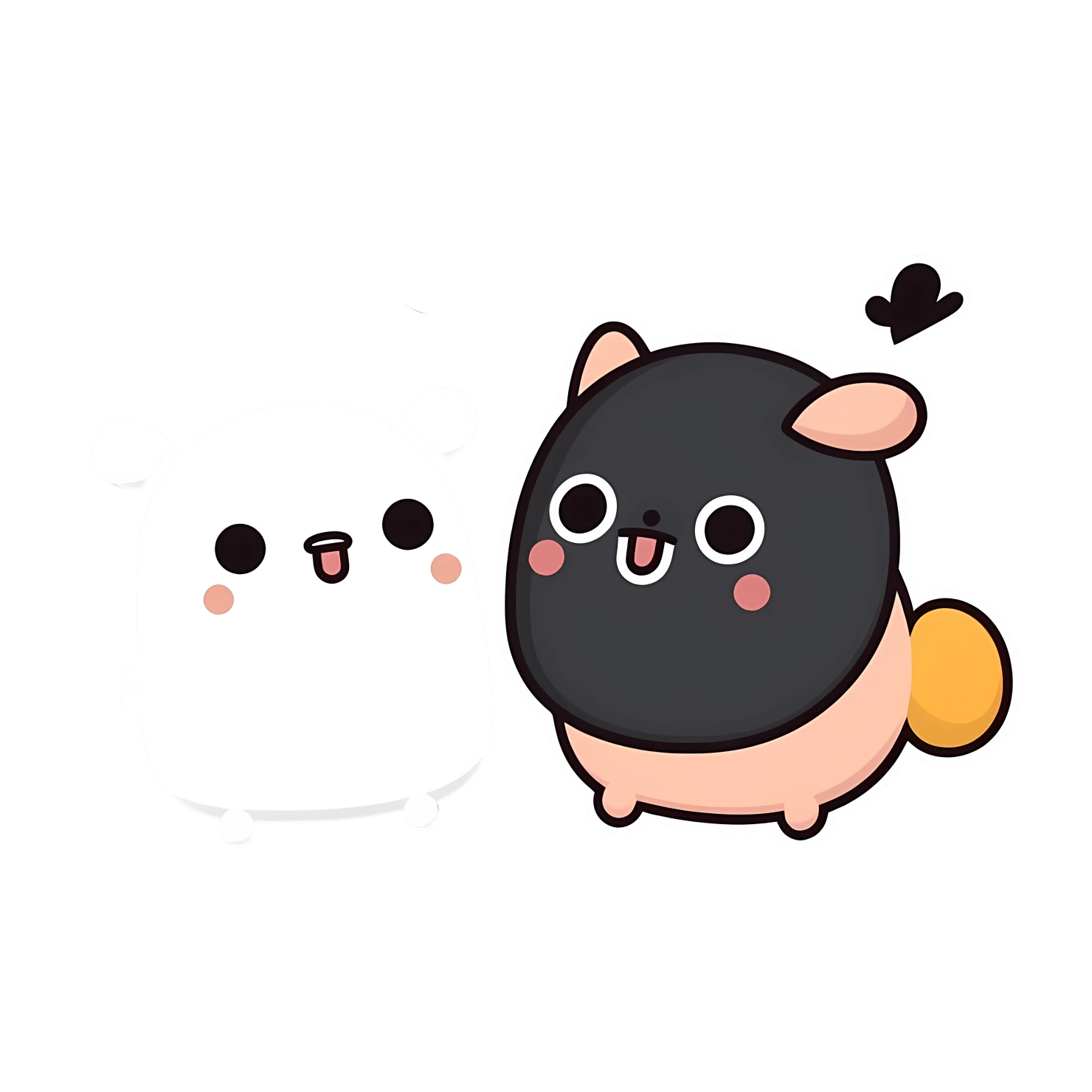 Kawaii talking animal sticker isolated on transparent background #26975