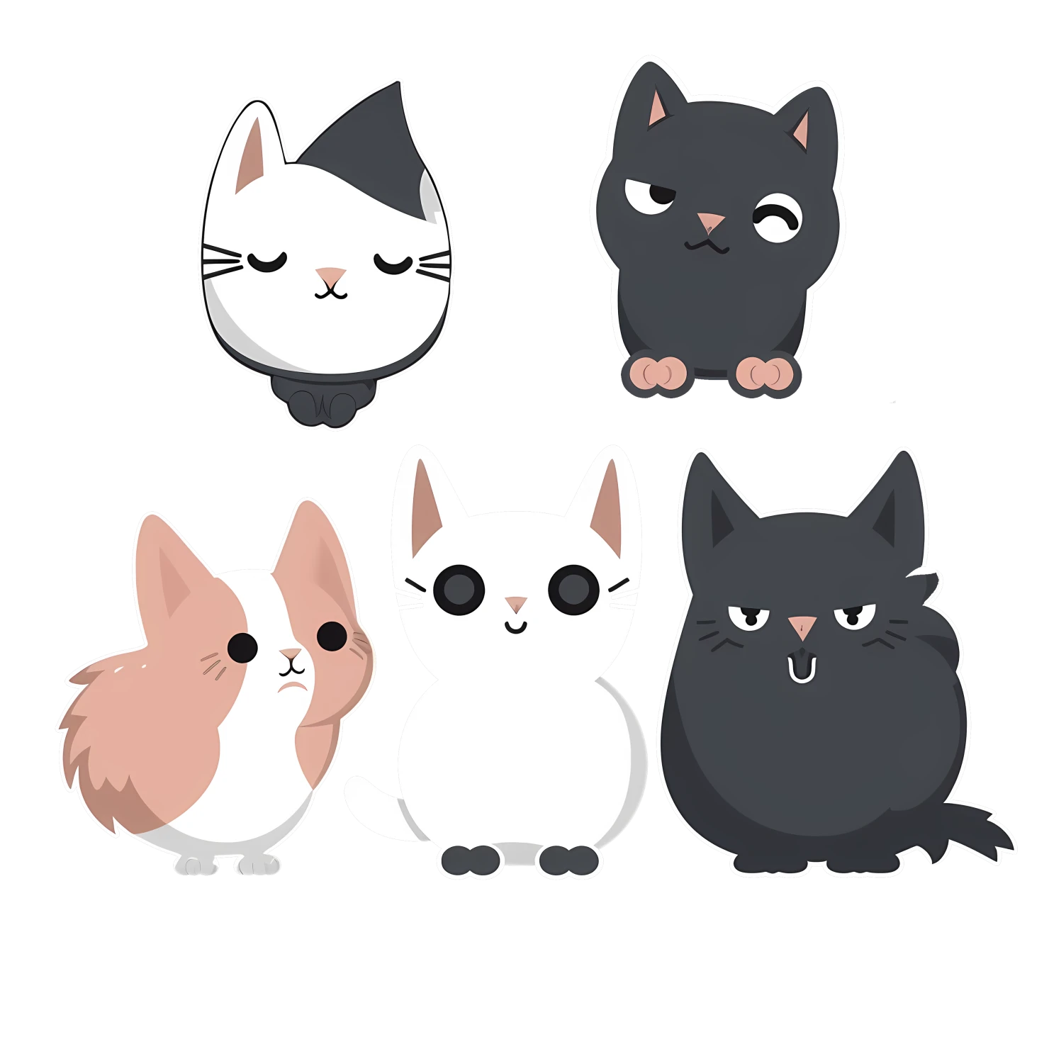 Kawaii talking animal sticker isolated on transparent background #26976