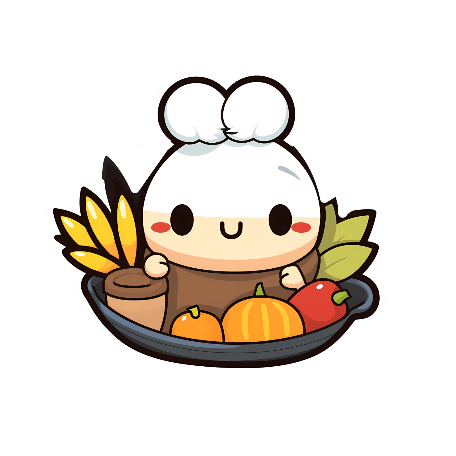 Kawaii thanksgiving sticker isolated on transparent background #26977