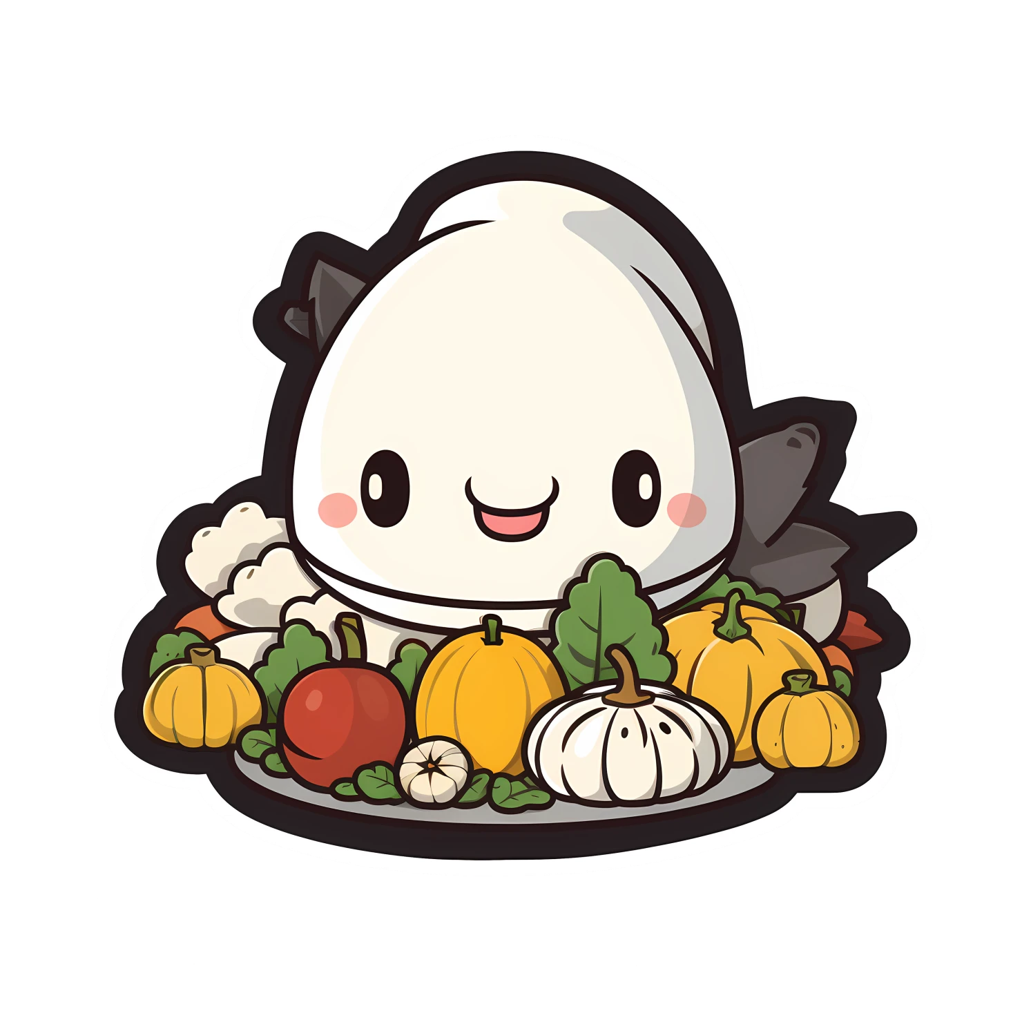 Kawaii thanksgiving sticker isolated on transparent background #26980