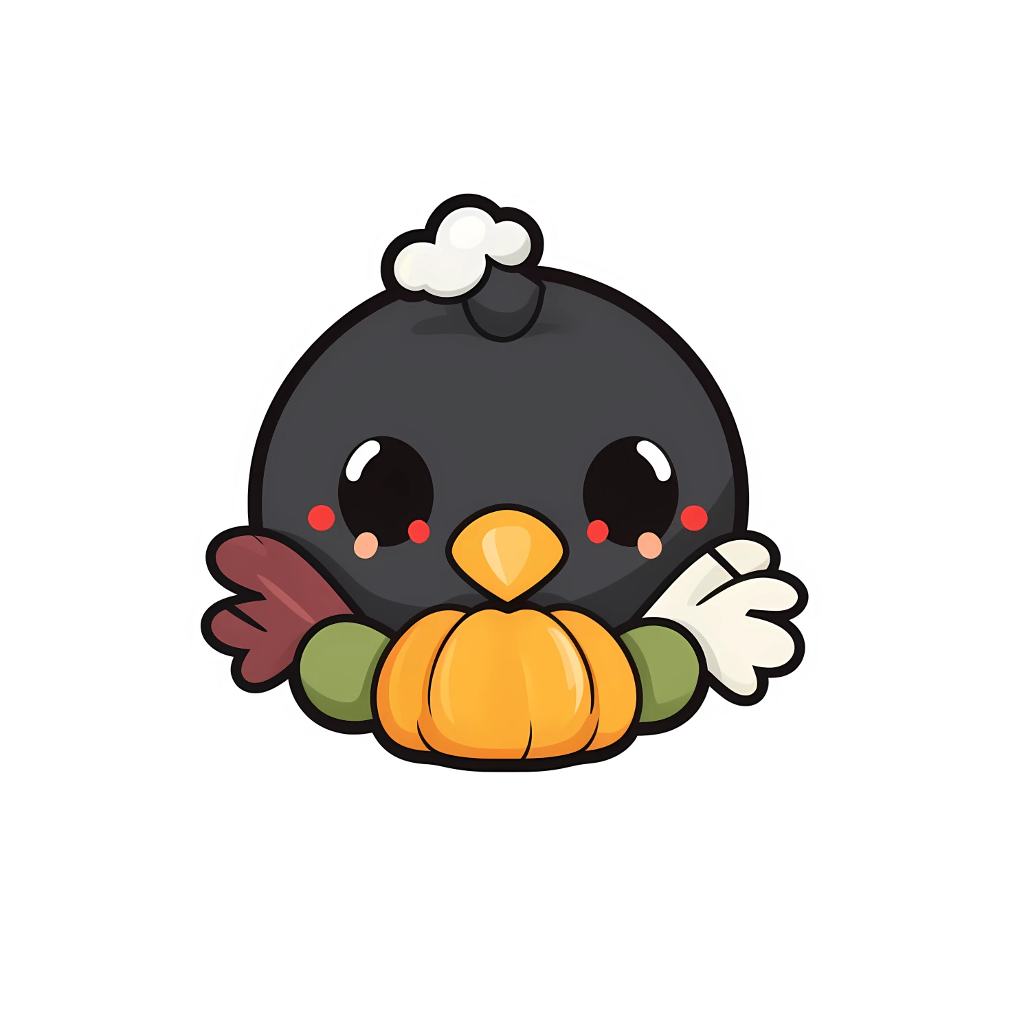 Kawaii thanksgiving sticker isolated on transparent background #26984