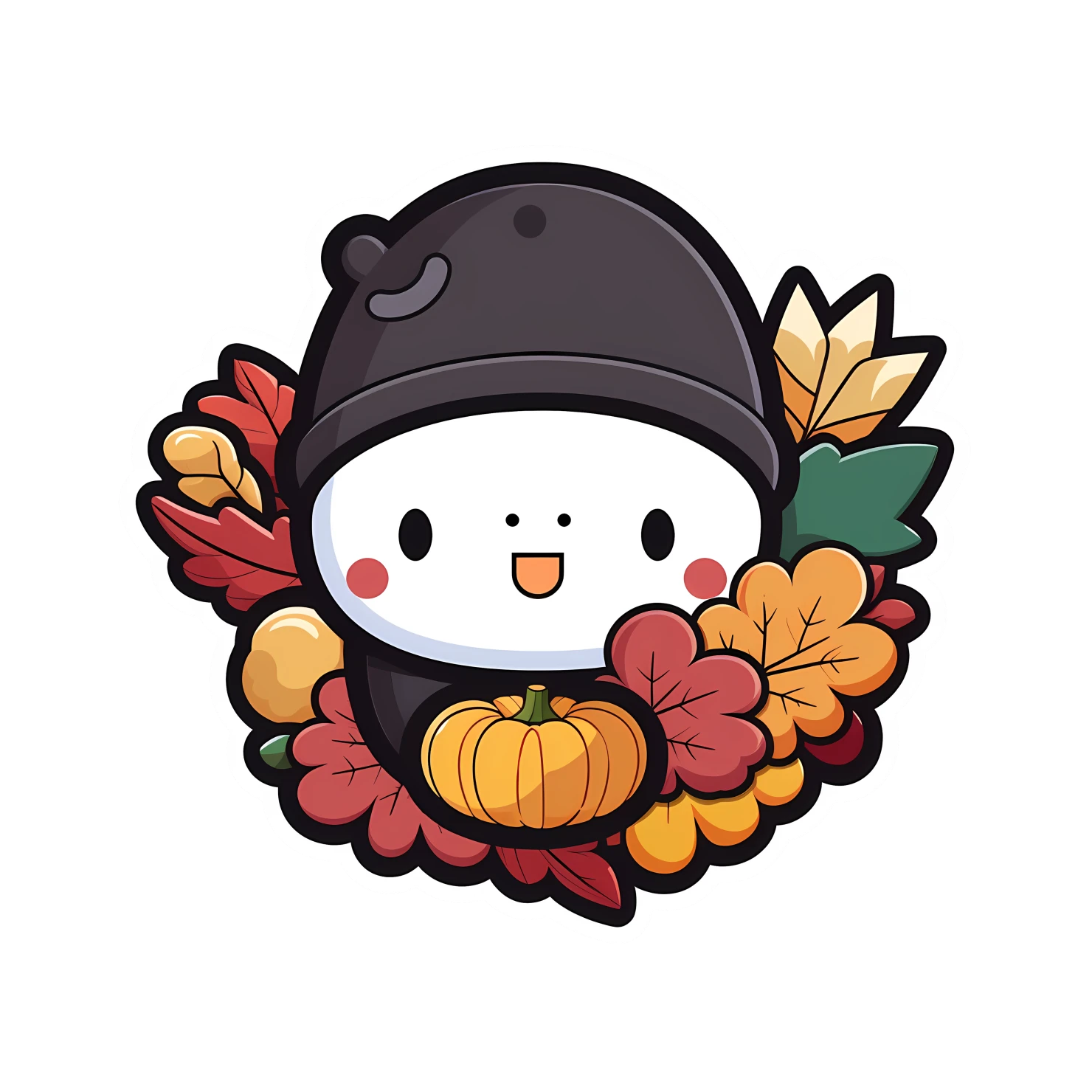 Kawaii thanksgiving sticker isolated on transparent background #26985