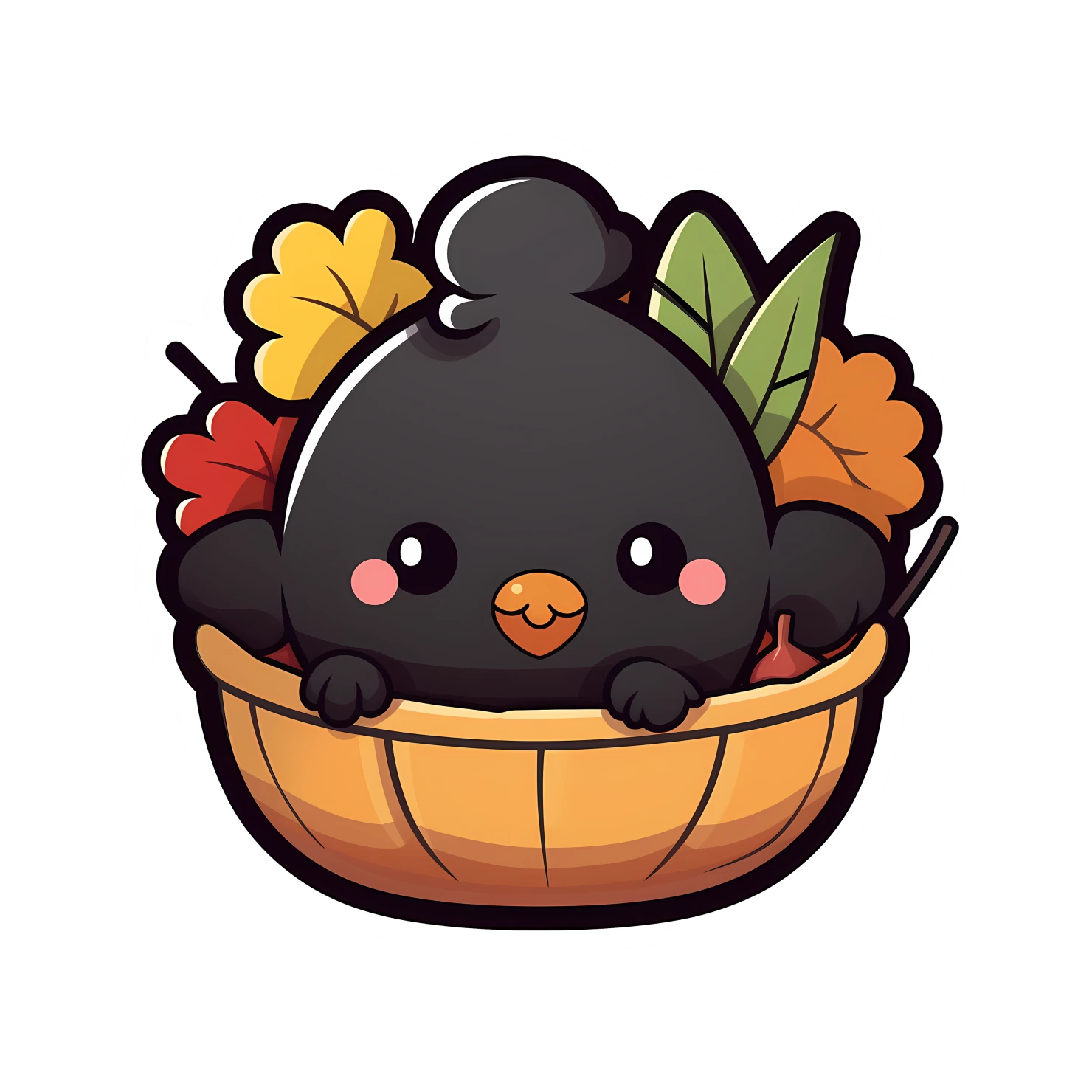 Kawaii thanksgiving sticker isolated on transparent background #26989