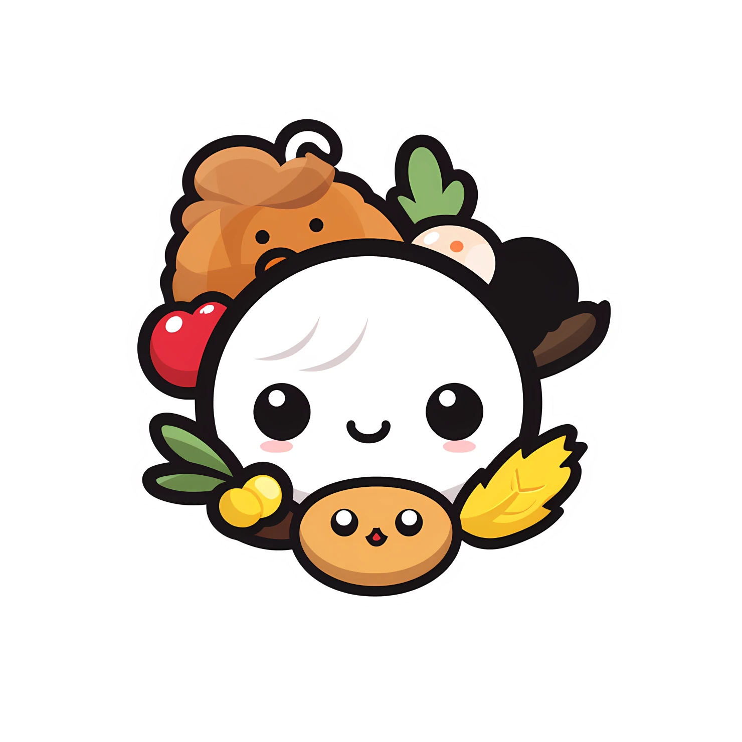 Kawaii thanksgiving sticker isolated on transparent background #26992