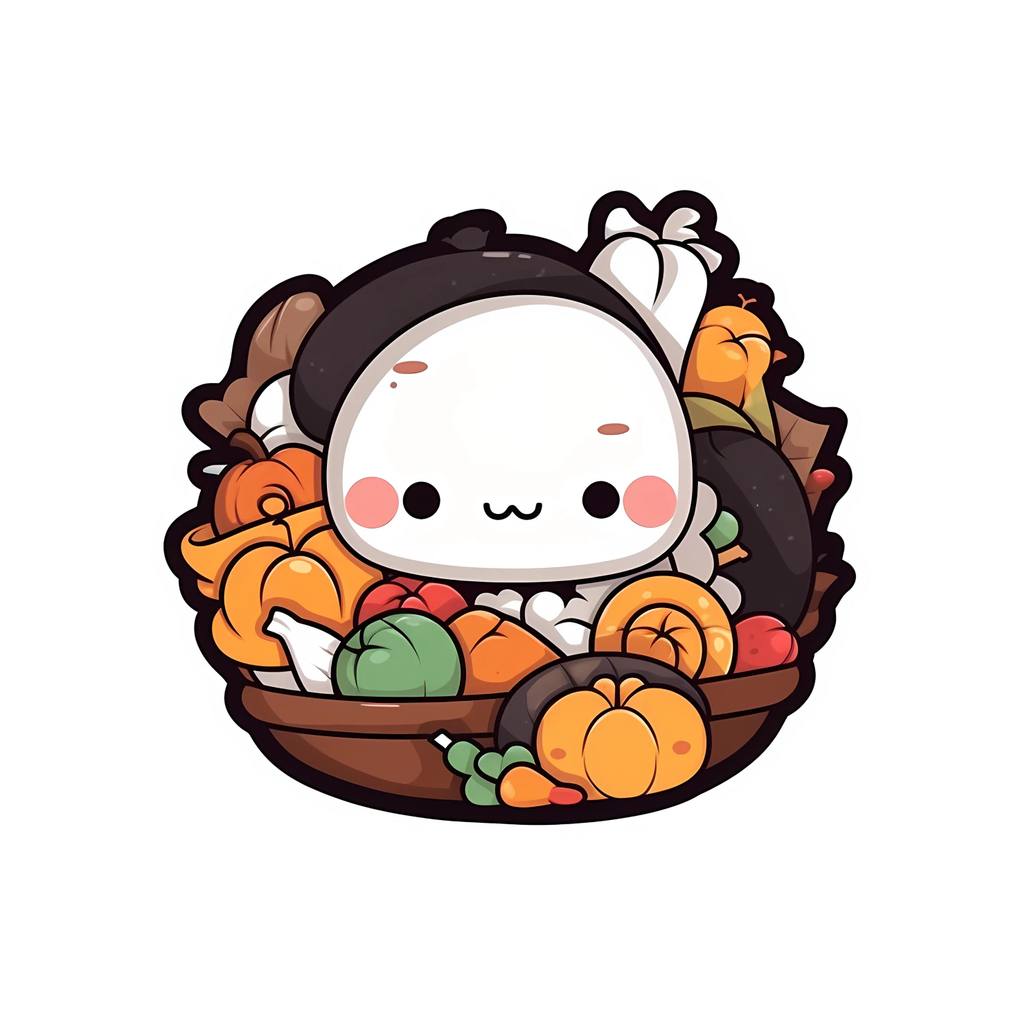 Kawaii thanksgiving sticker isolated on transparent background #26993