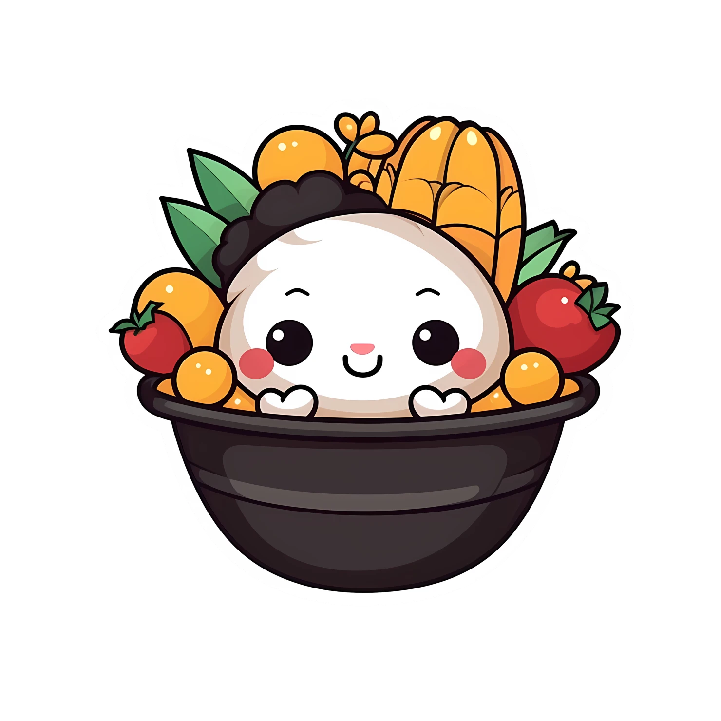 Kawaii thanksgiving sticker isolated on transparent background #26995