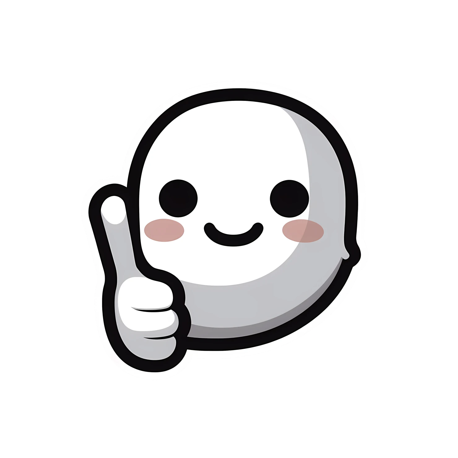 Kawaii thumbs sticker isolated on transparent background #26997