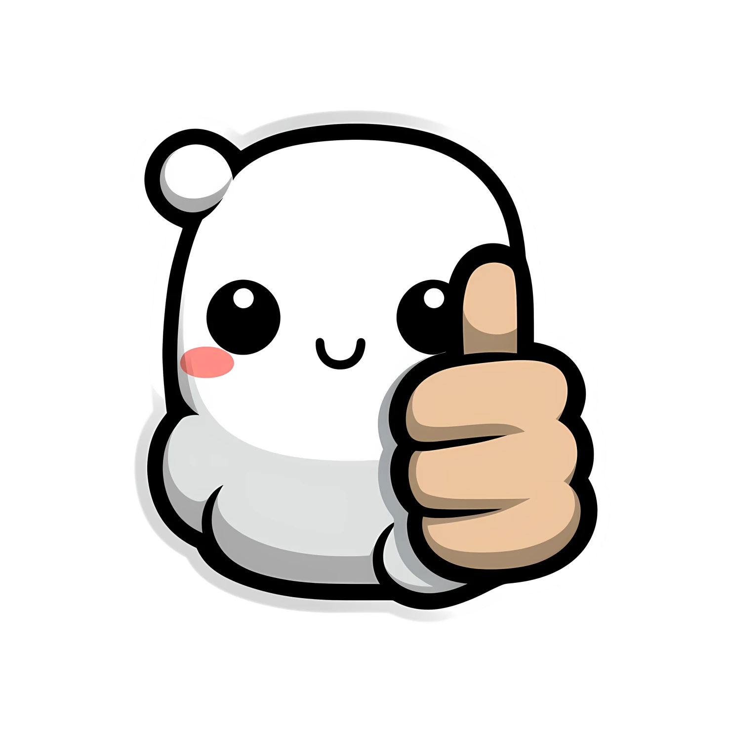 Kawaii thumbs sticker isolated on transparent background #26998