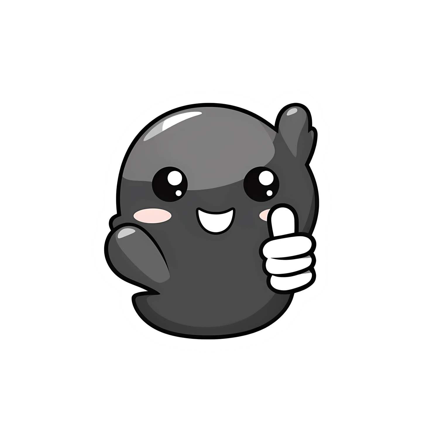Kawaii thumbs sticker isolated on transparent background #26999