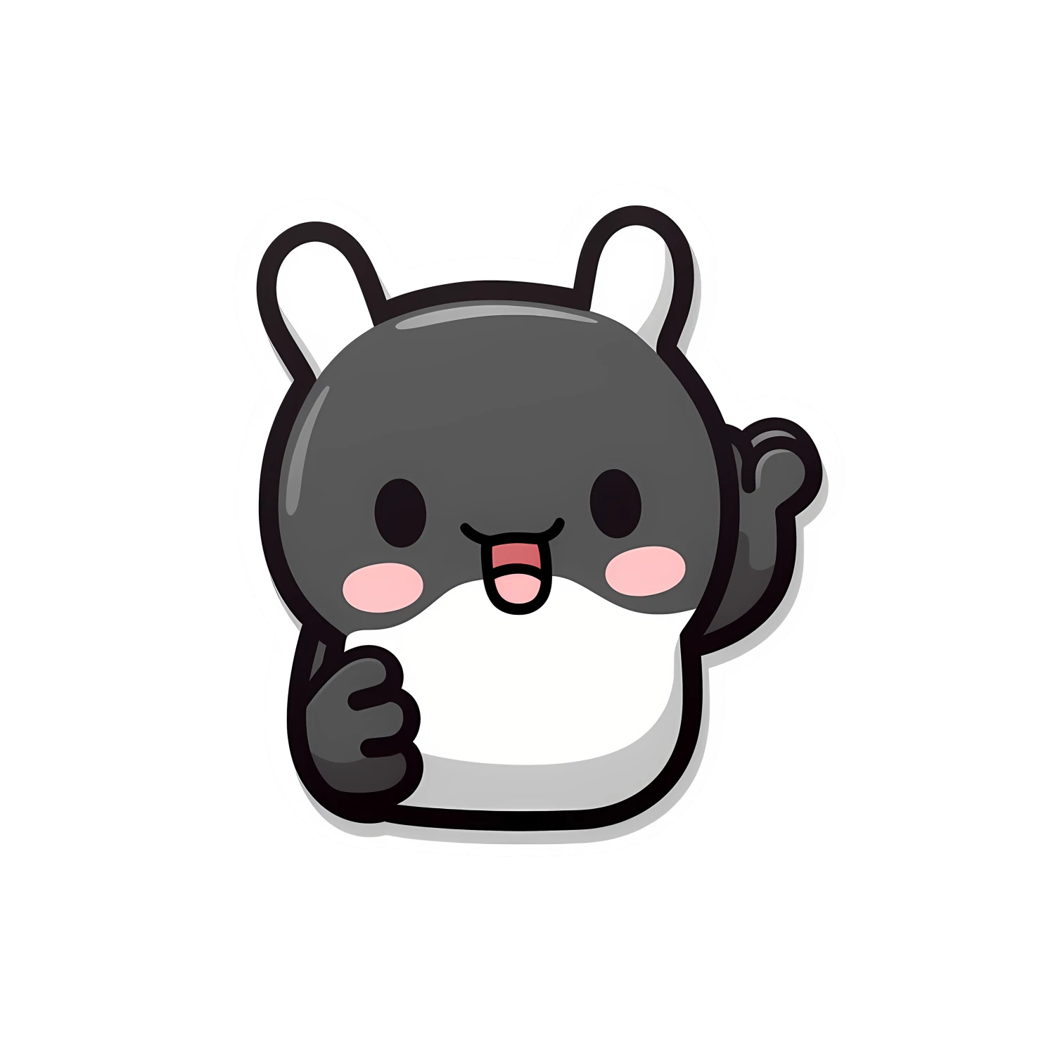 Kawaii thumbs sticker isolated on transparent background #27000
