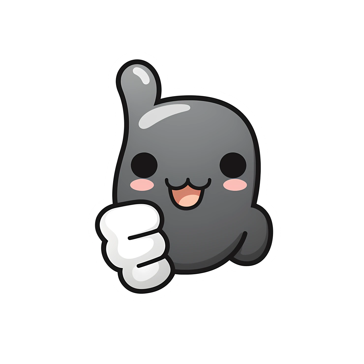 Kawaii thumbs sticker isolated on transparent background #27001