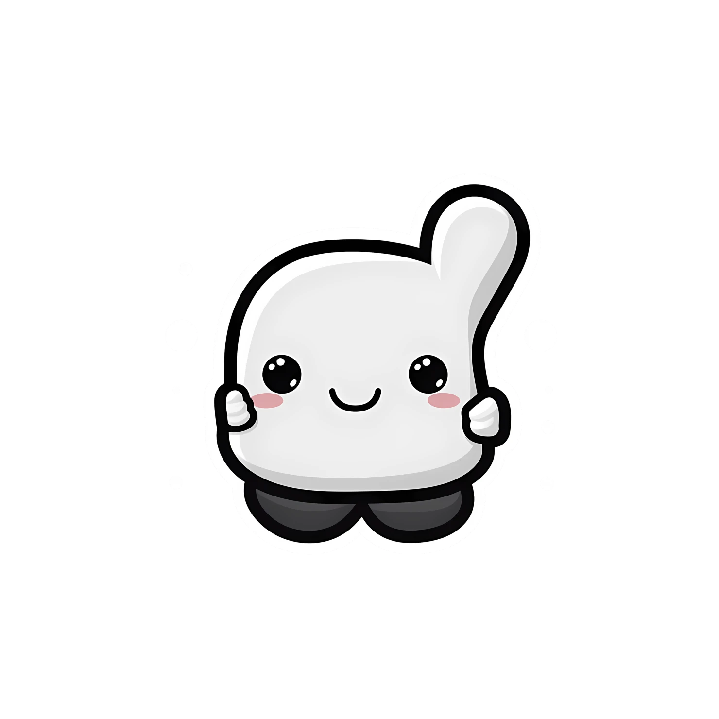 Kawaii thumbs sticker isolated on transparent background #27002