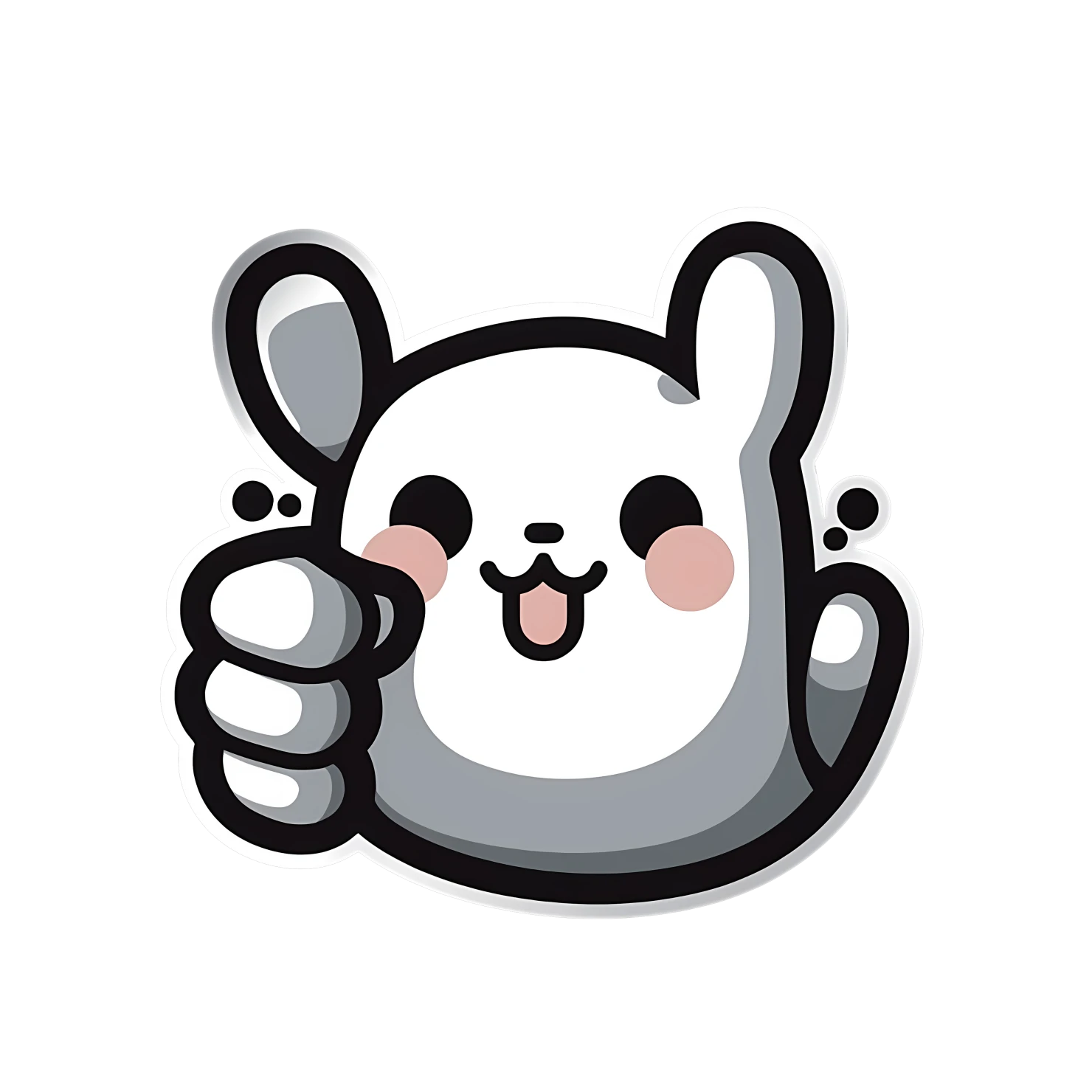 Kawaii thumbs sticker isolated on transparent background #27003