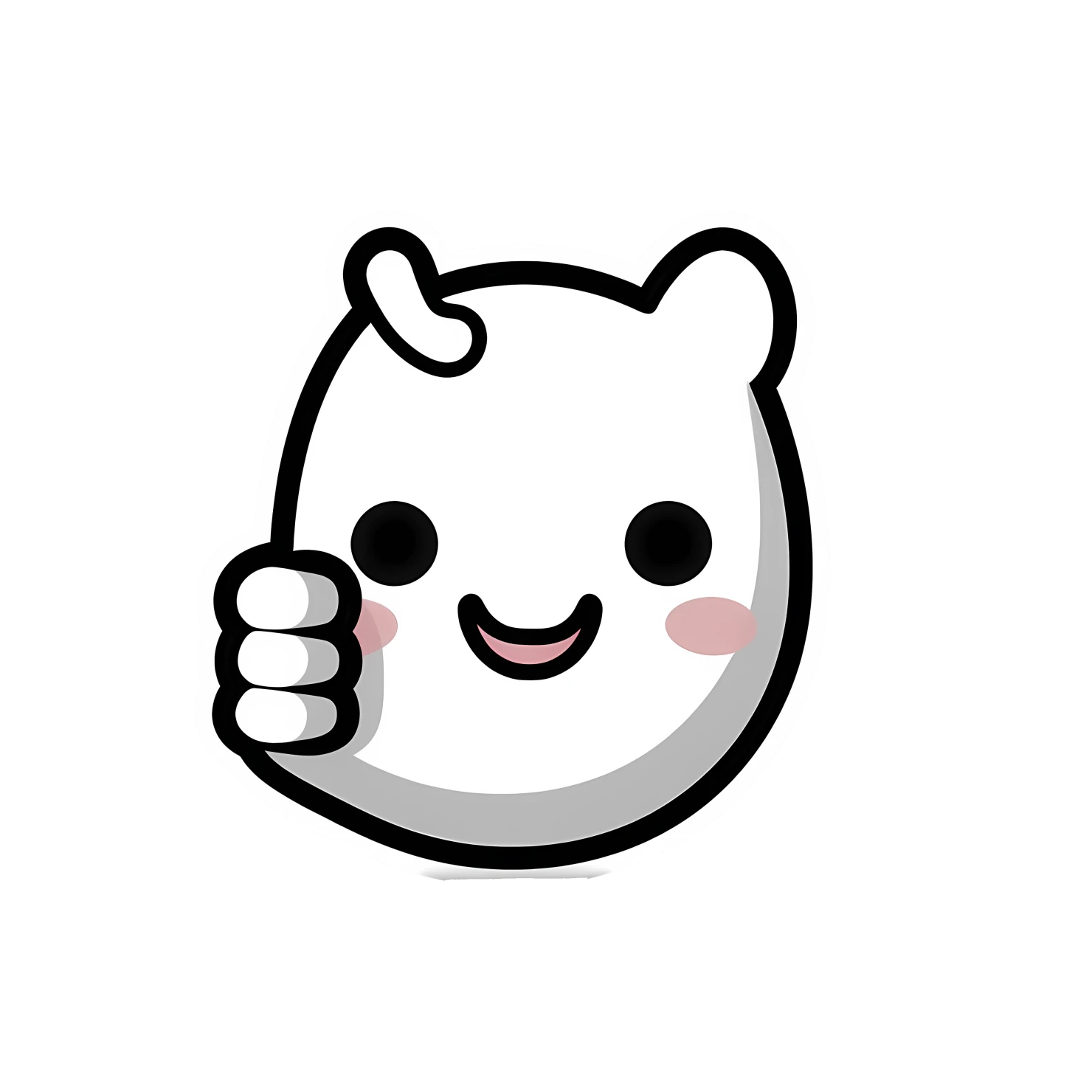 Kawaii thumbs sticker isolated on transparent background #27004
