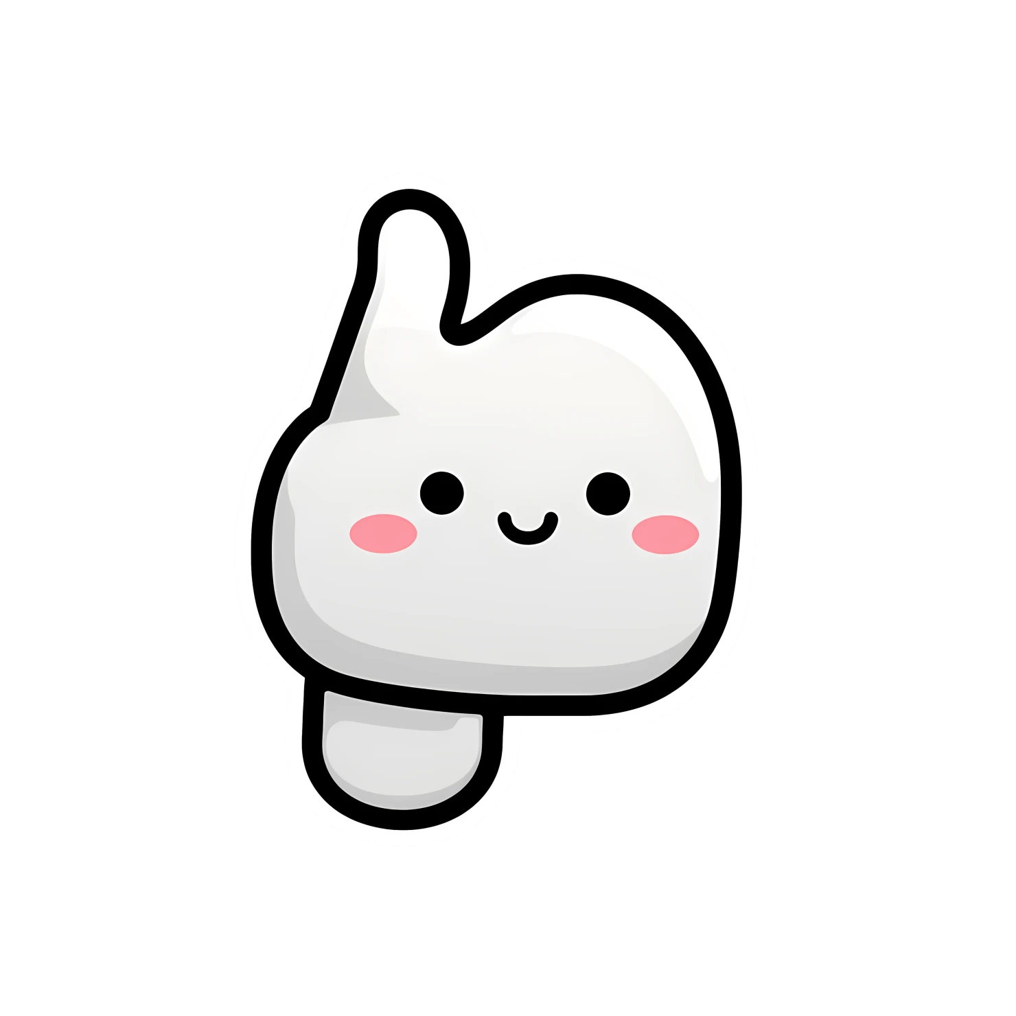 Kawaii thumbs sticker isolated on transparent background #27005