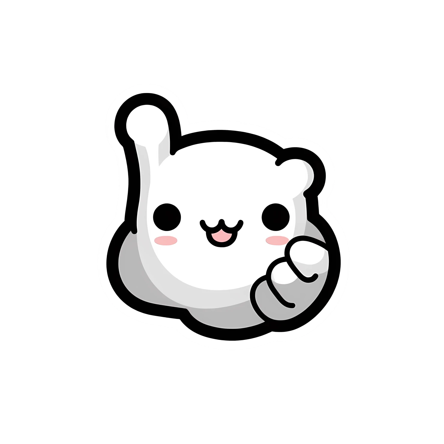 Kawaii thumbs sticker isolated on transparent background #27006