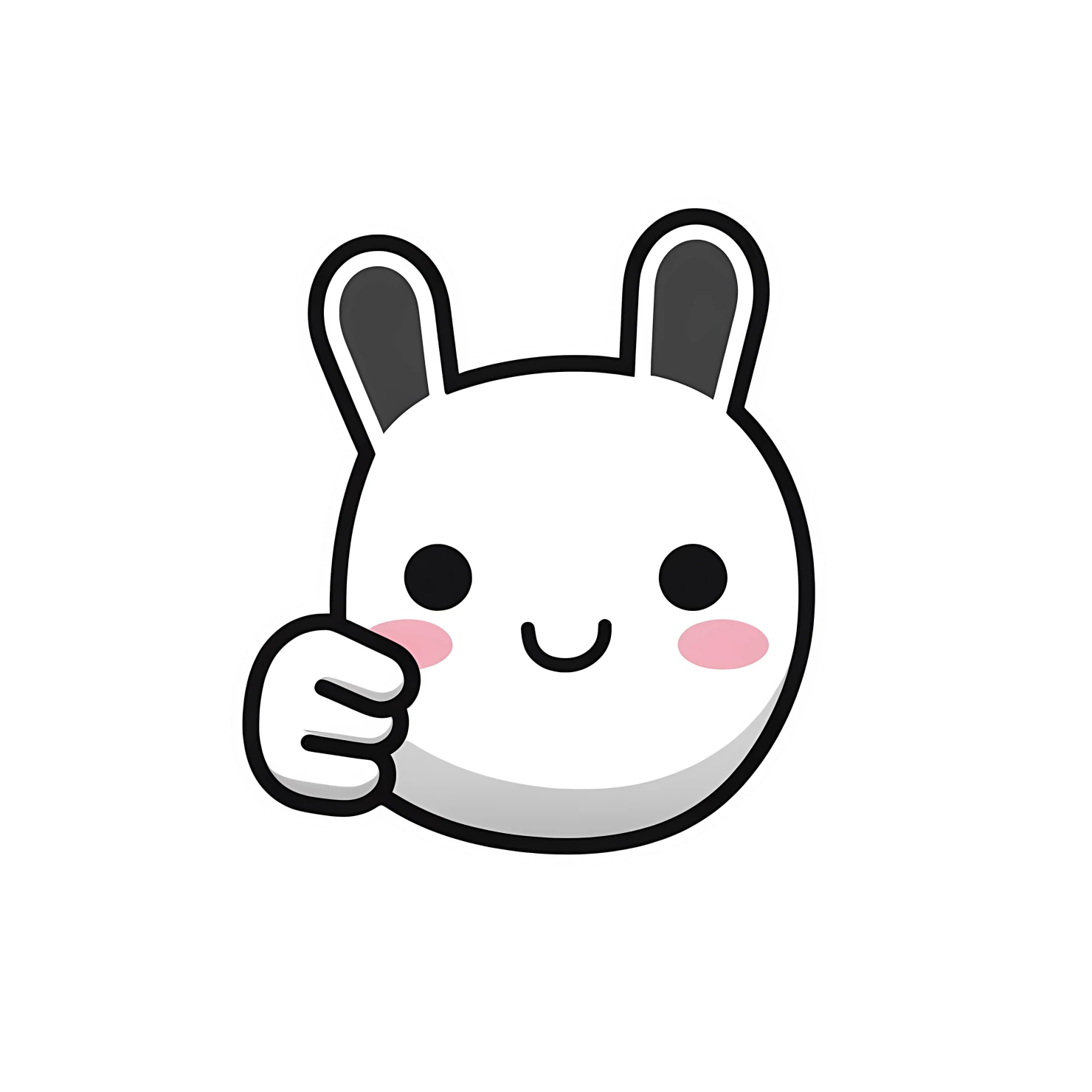 Kawaii thumbs sticker isolated on transparent background #27008