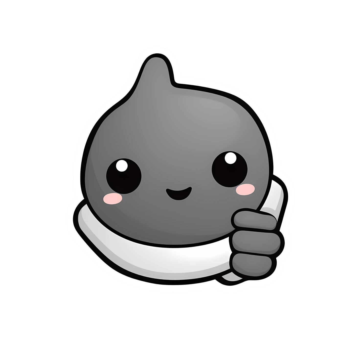 Kawaii thumbs sticker isolated on transparent background #27009