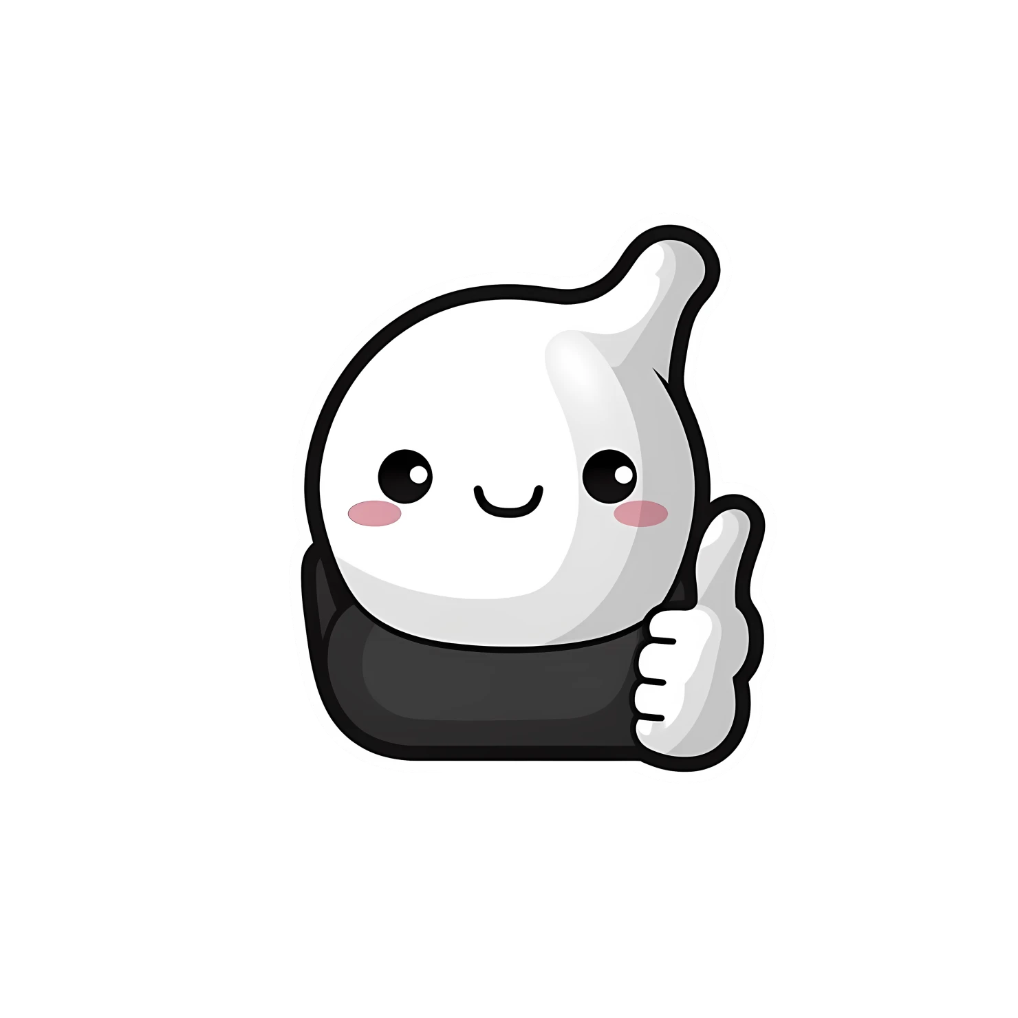 Kawaii thumbs sticker isolated on transparent background #27011