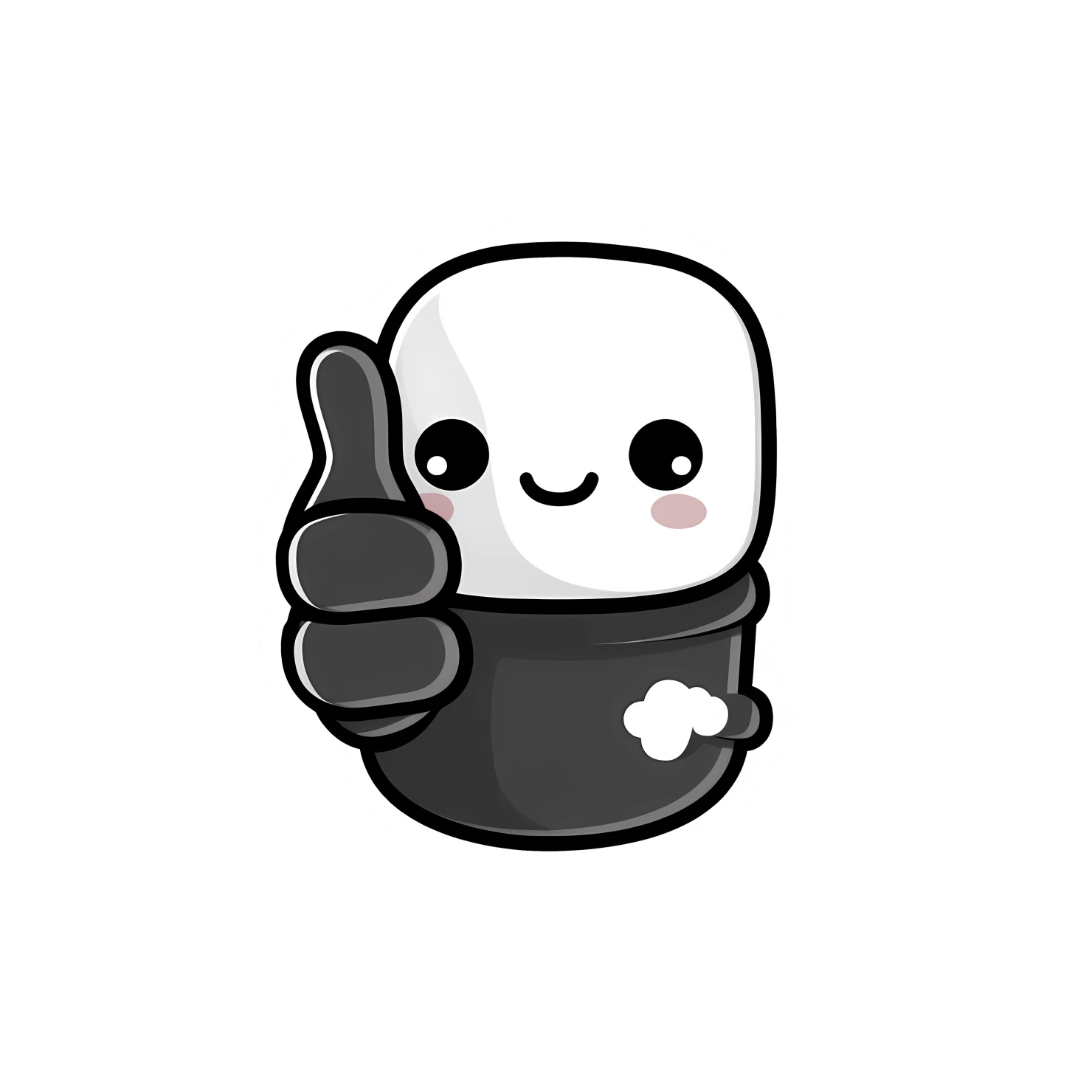 Kawaii thumbs sticker isolated on transparent background #27012