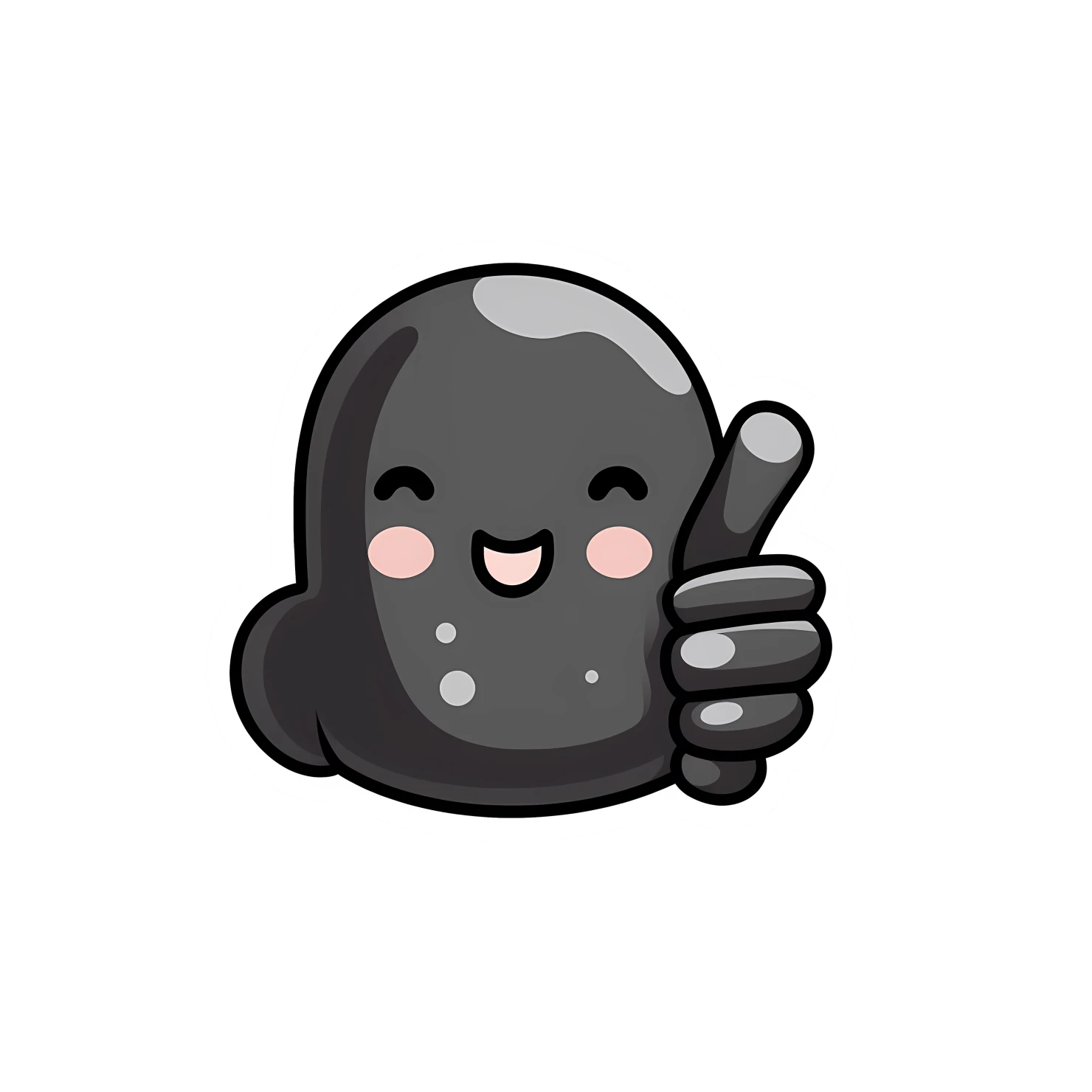Kawaii thumbs sticker isolated on transparent background #27013