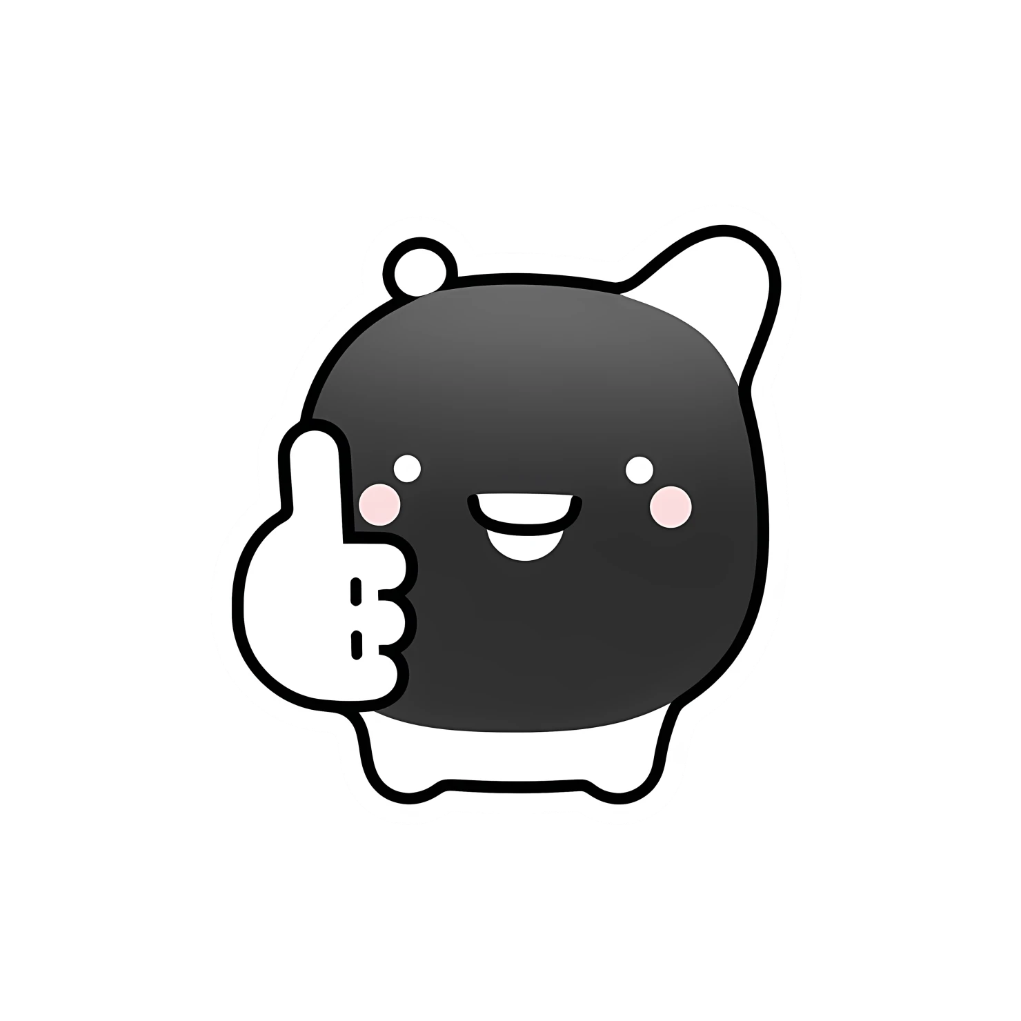 Kawaii thumbs sticker isolated on transparent background #27014