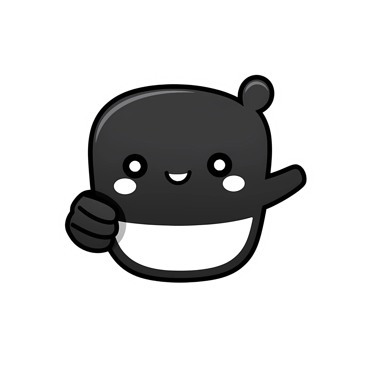 Kawaii thumbs sticker isolated on transparent background #27015