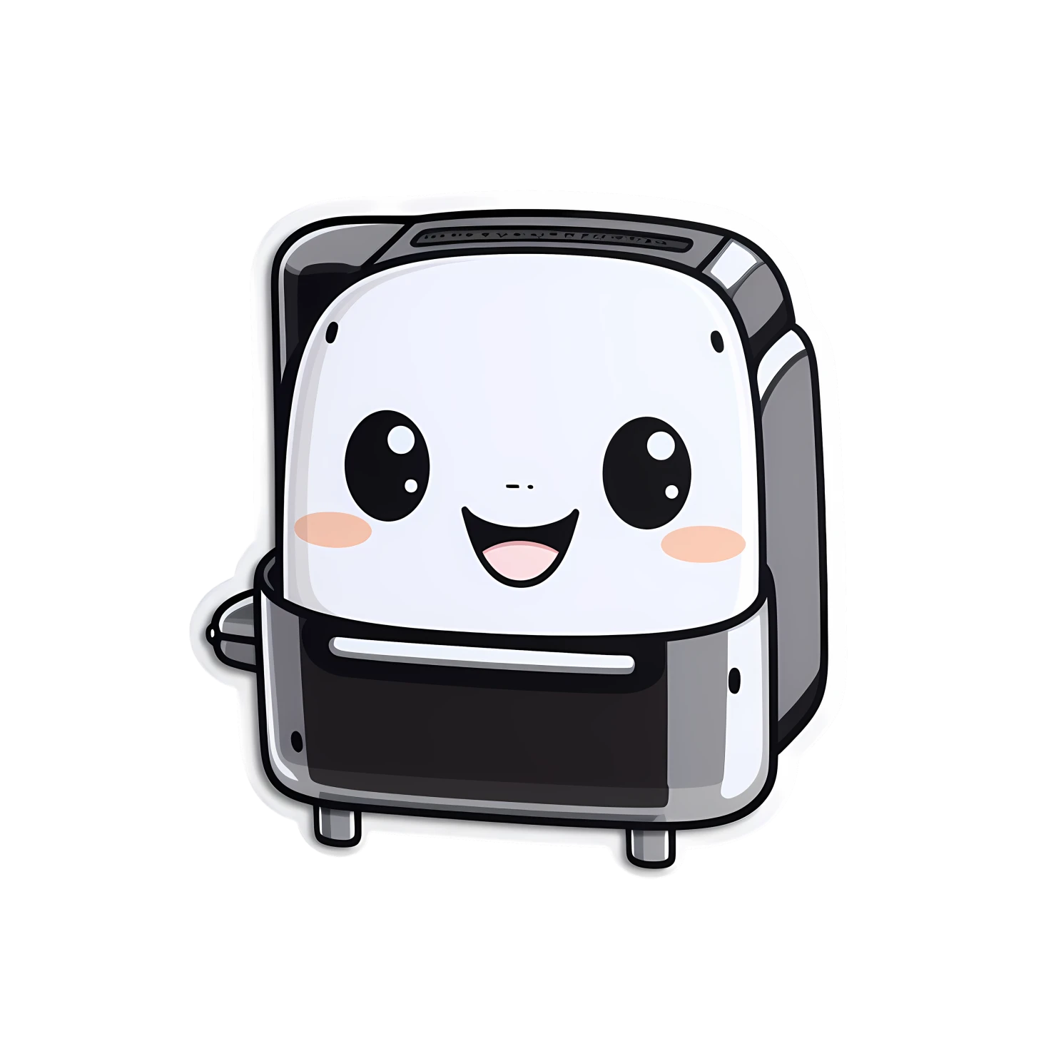 Kawaii toaster sticker isolated on transparent background #27019