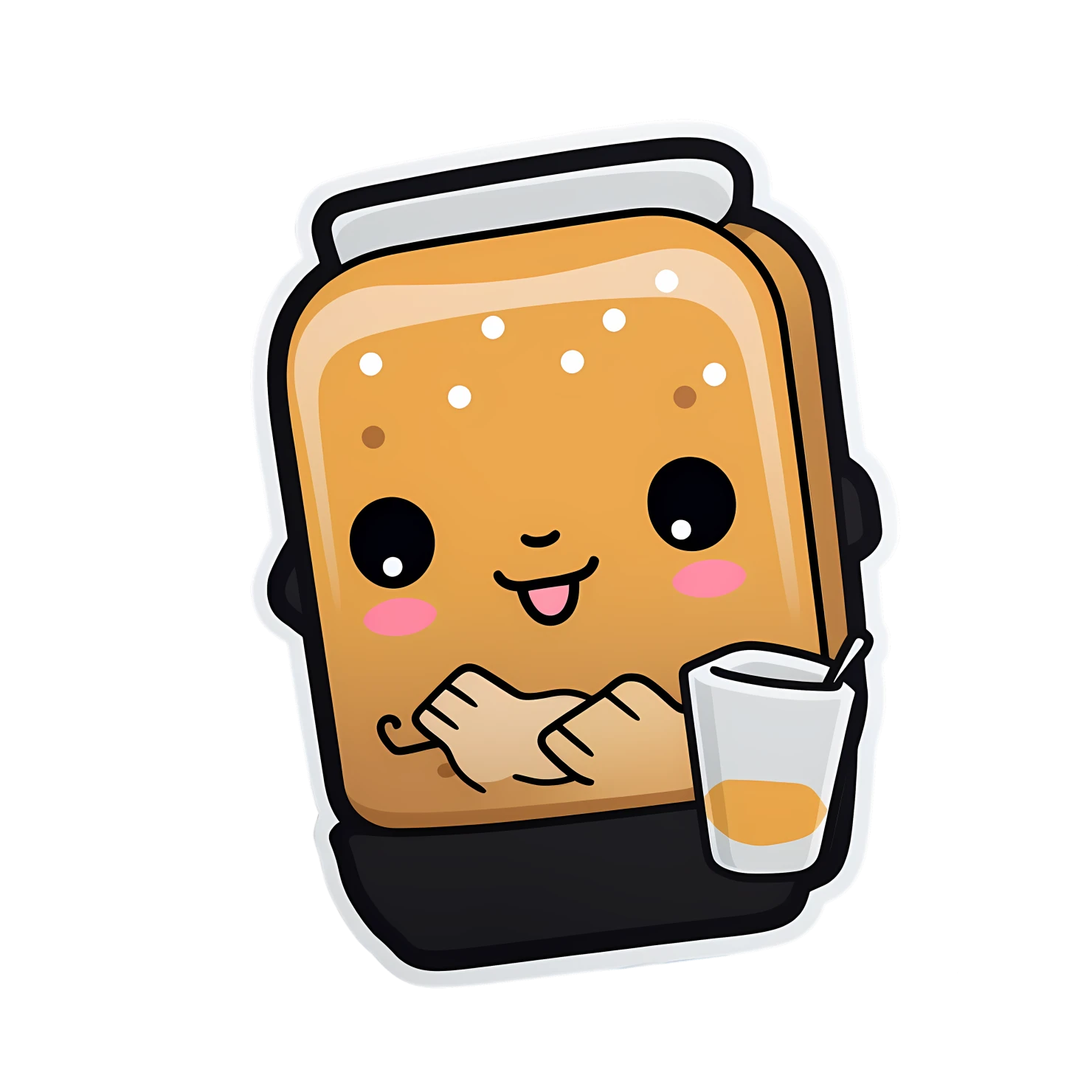 Kawaii toaster sticker isolated on transparent background #27020