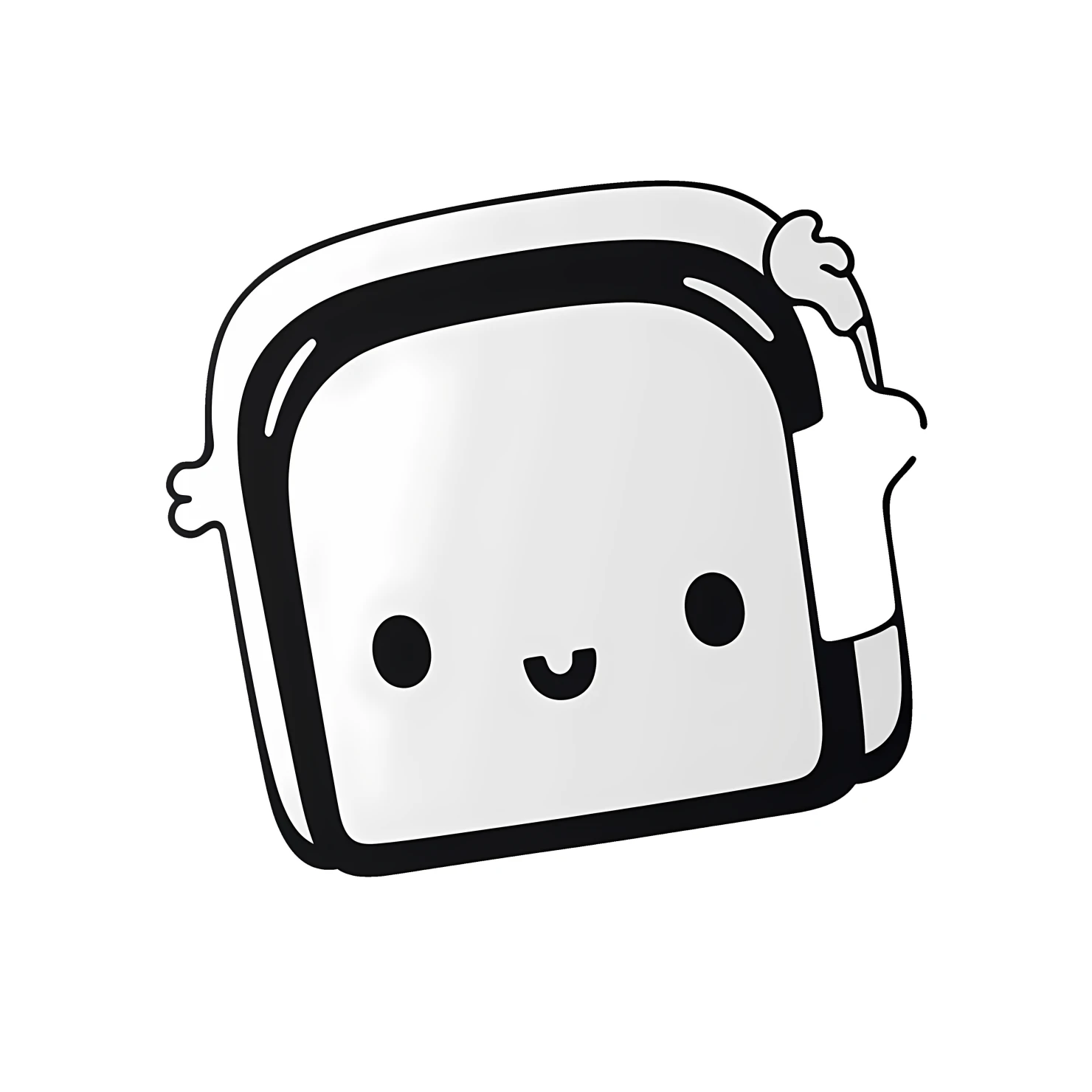 Kawaii toaster sticker isolated on transparent background #27021