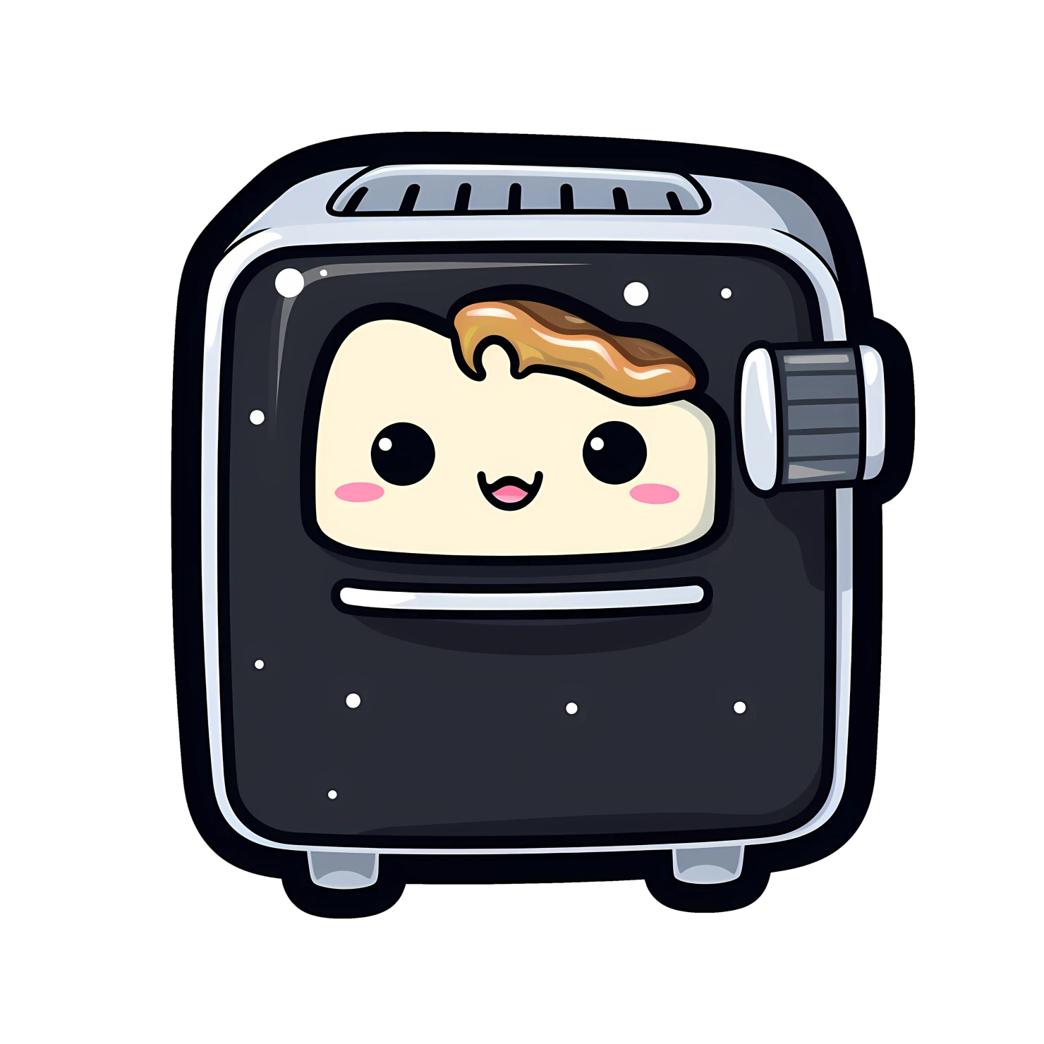 Kawaii toaster sticker isolated on transparent background #27028