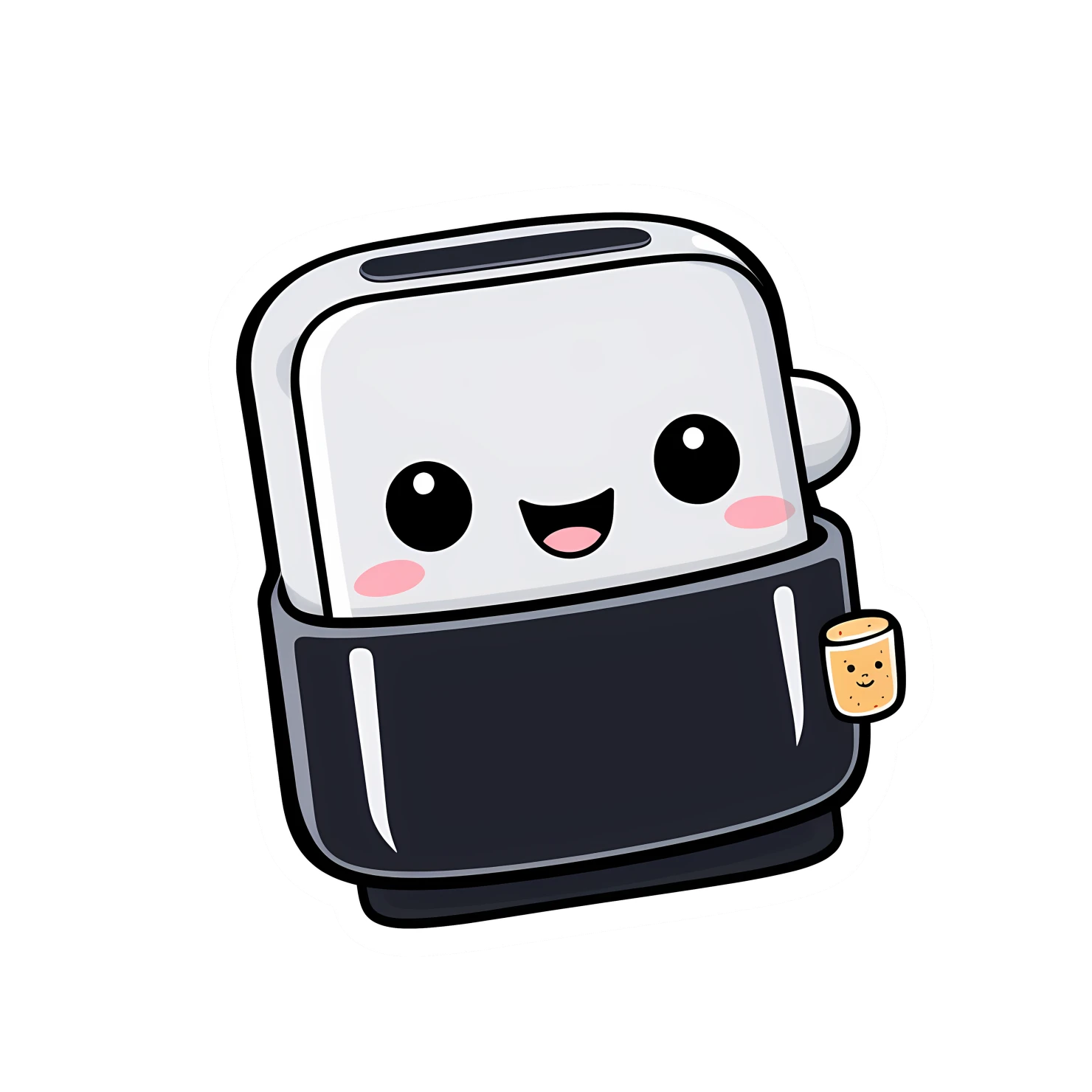Kawaii toaster sticker isolated on transparent background #27029