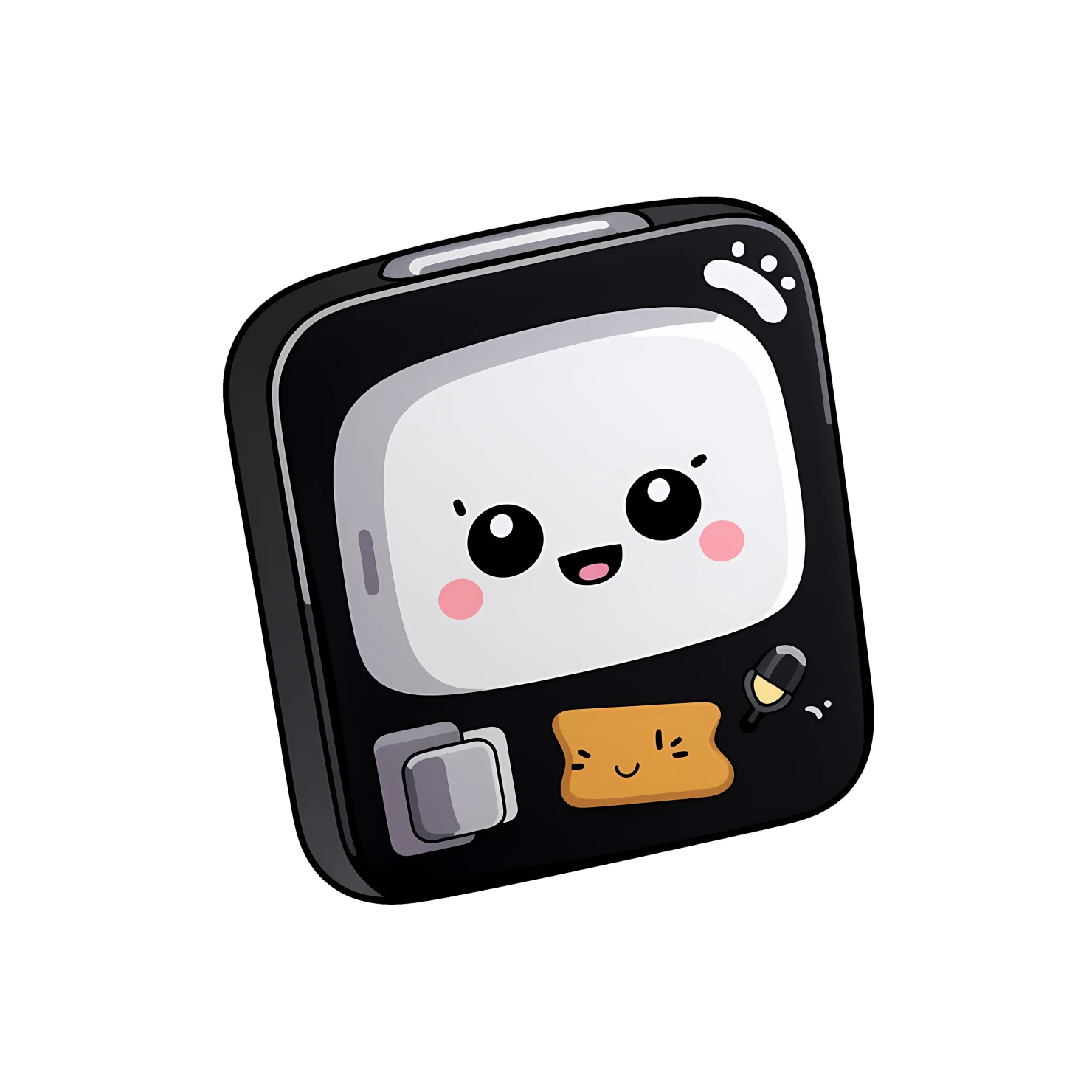Kawaii toaster sticker isolated on transparent background #27030