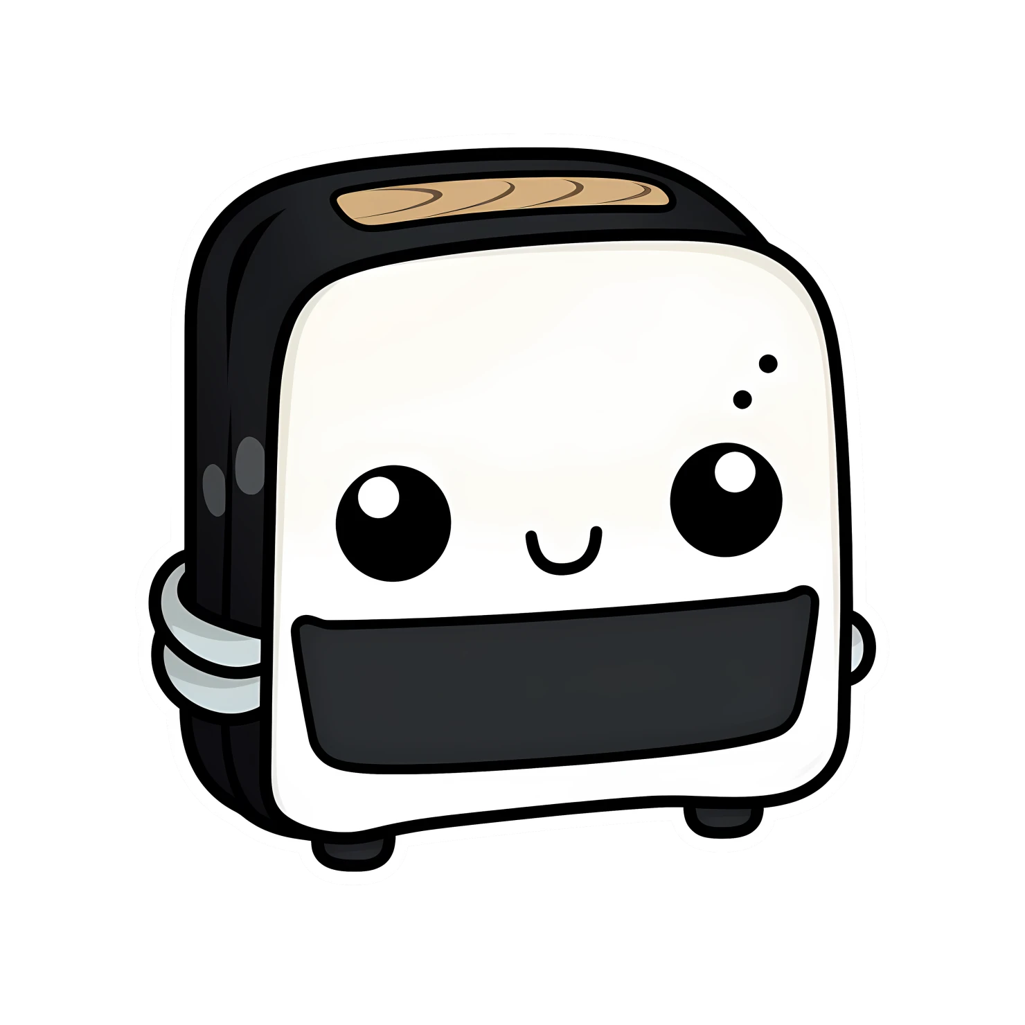 Kawaii toaster sticker isolated on transparent background #27032